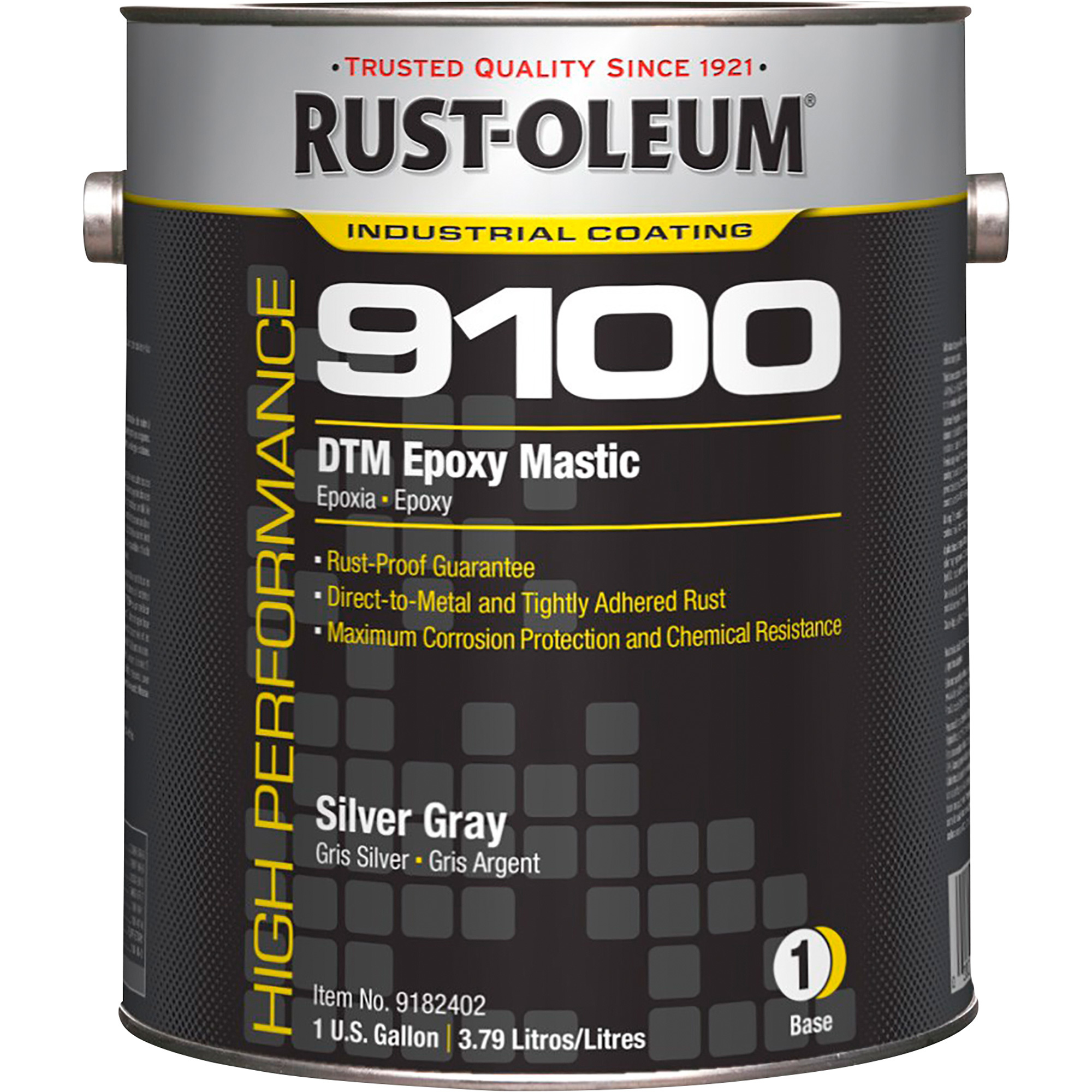 Rust-Oleum 9100 Epoxy, (1) 5-Gallon Pail, Silver