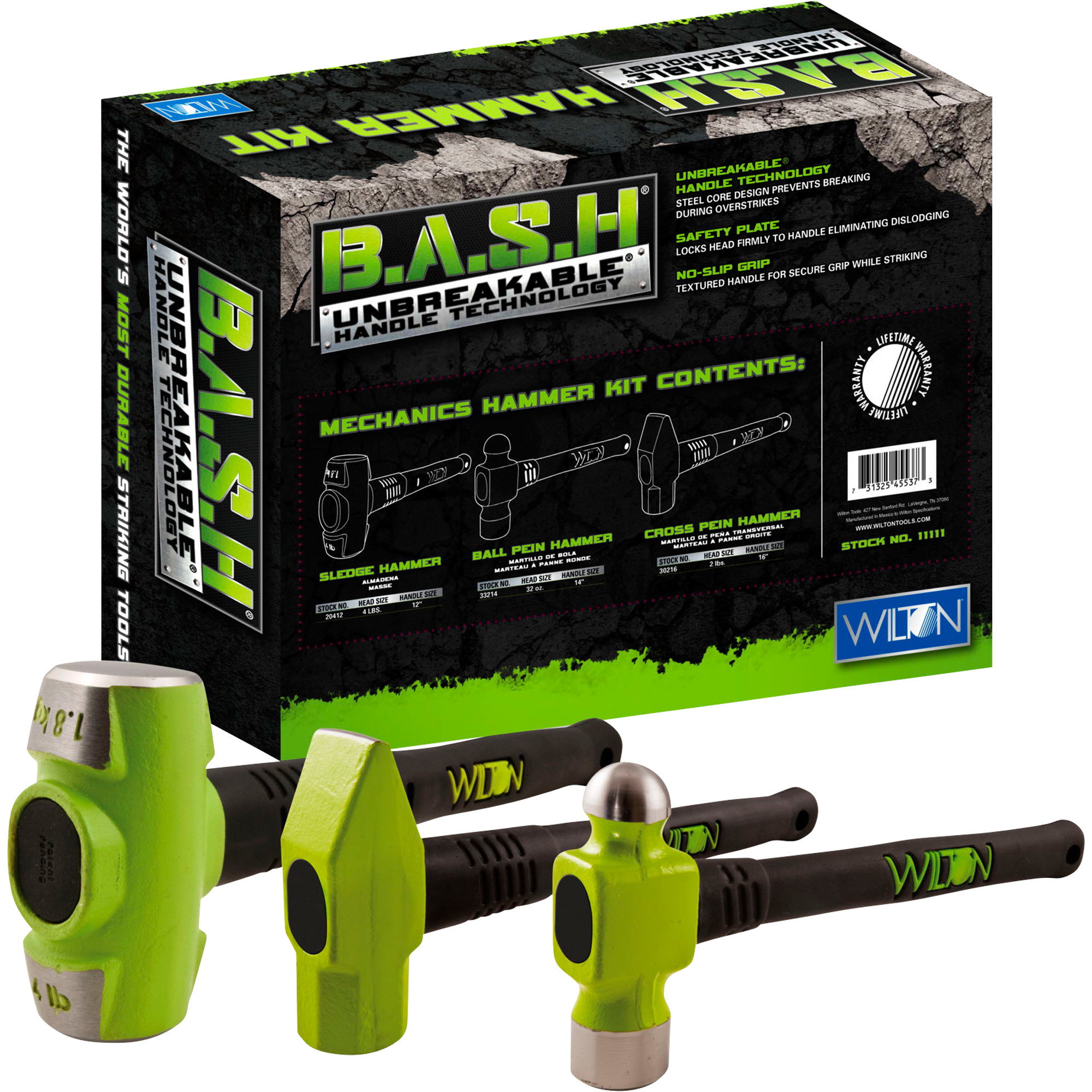 Wilton B.A.S.H. Mechanics Hammer Kit, 3-pcs., Model 11111