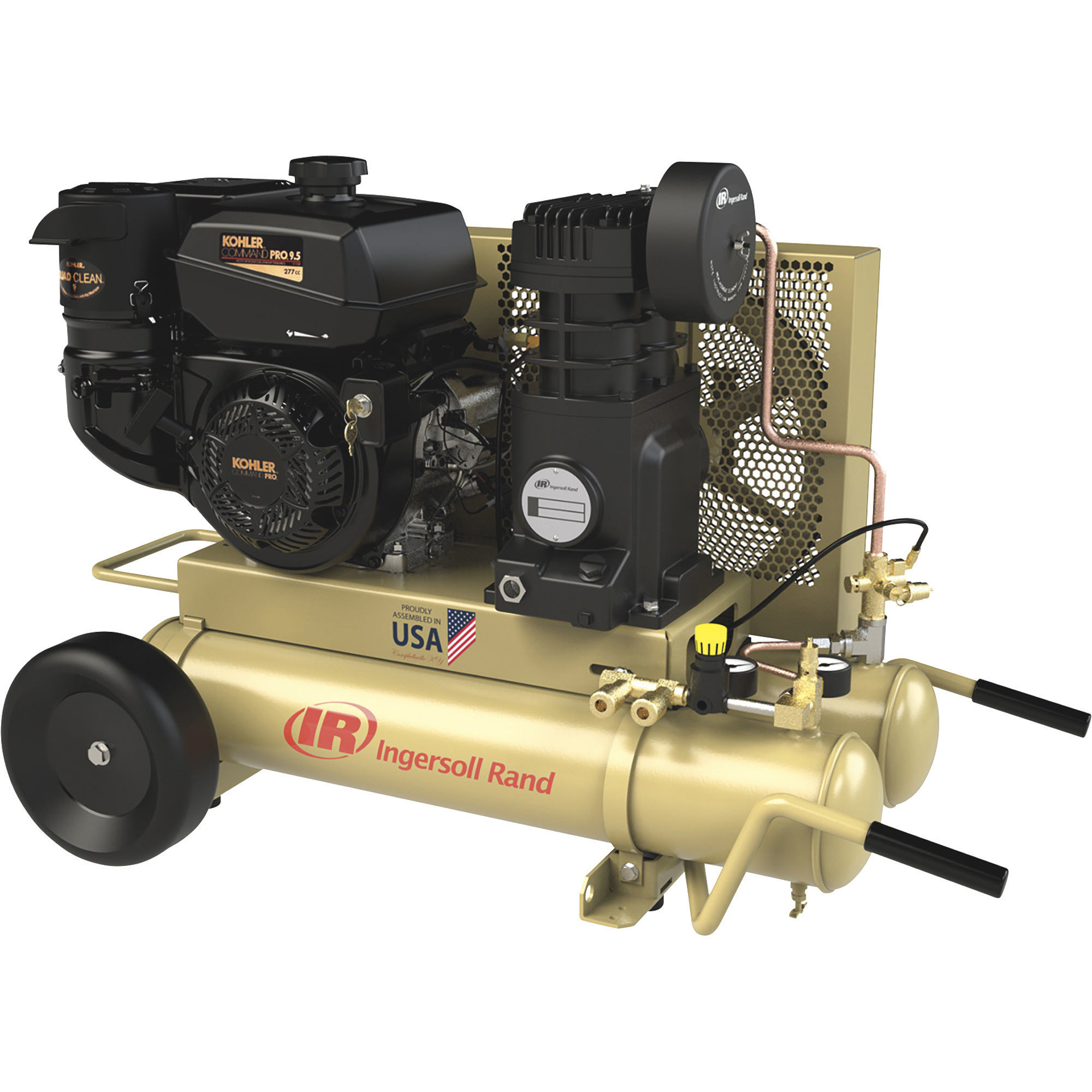 Ingersoll Rand Gas-Powered Portable Air Compressor, 9.5 HP Kohler Engine, 8 Gallons, 18.1 CFM @ 90 PSI, Model SS5J9.5GK-WB