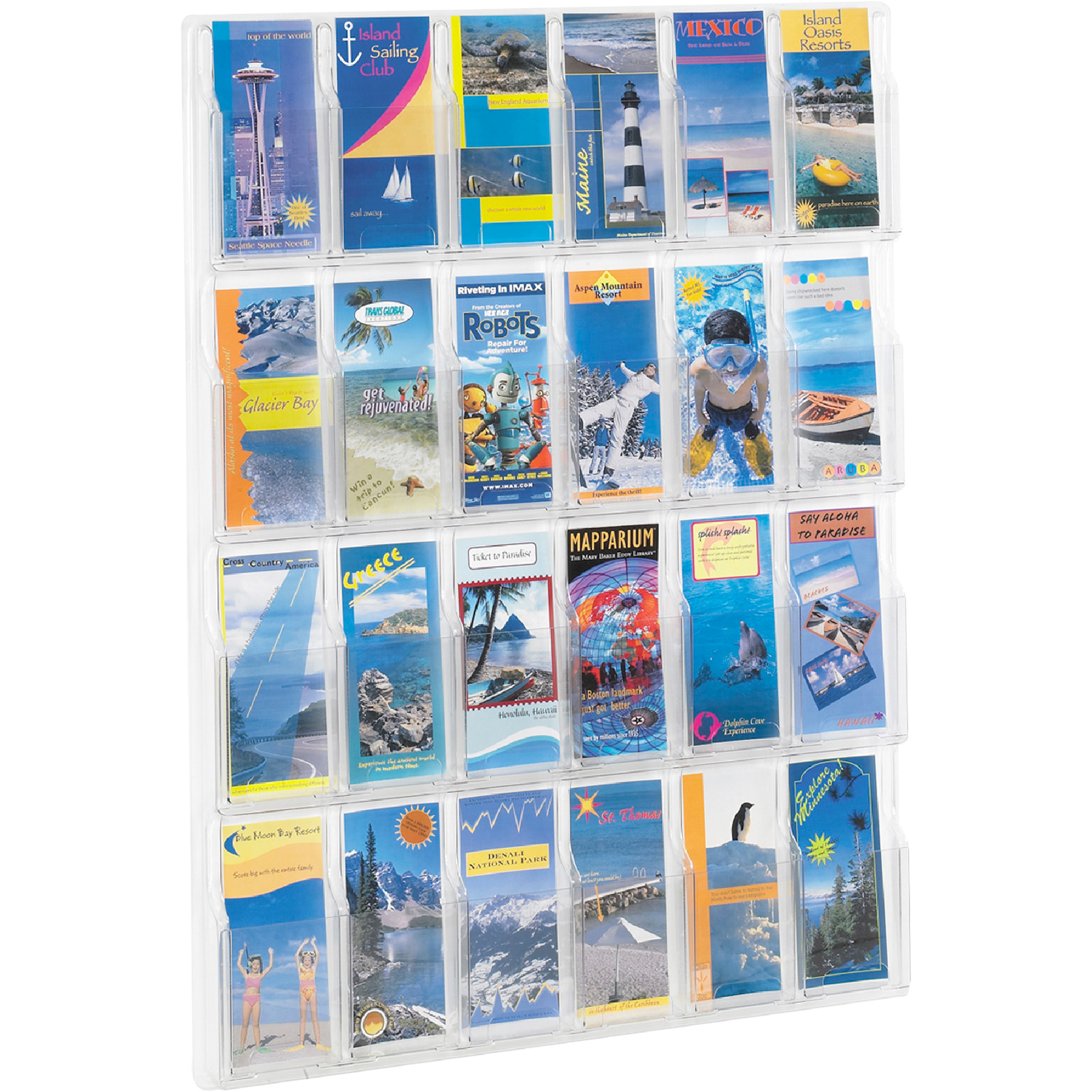 Safco Reveal 24-Pamphlet Display — Clear, 30Inch W x 2Inch D x 41Inch H -  SAFCO Products, 5601CL