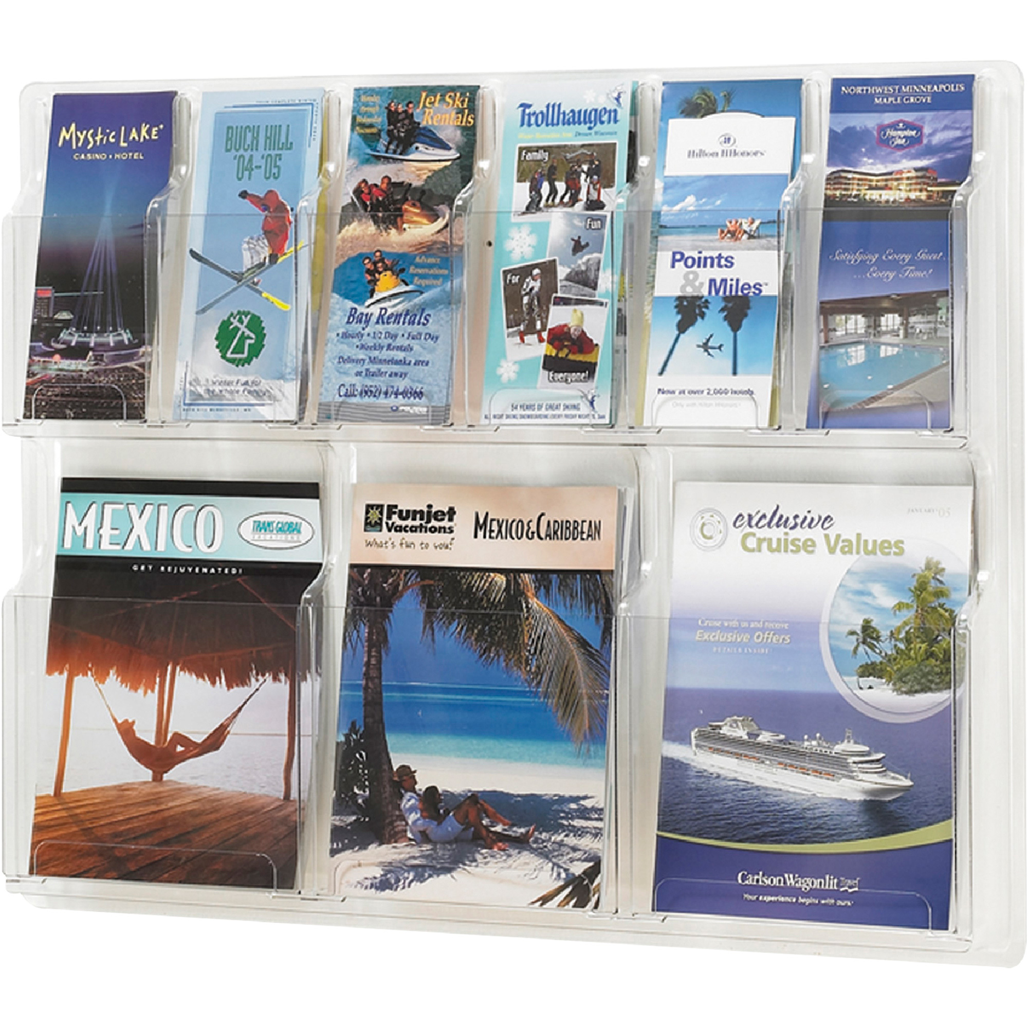 Safco Reveal Magazine and Pamphlet Display — Clear, 30Inch W x 2Inch D x 22 1/2Inch H, Model 5605CL -  SAFCO Products