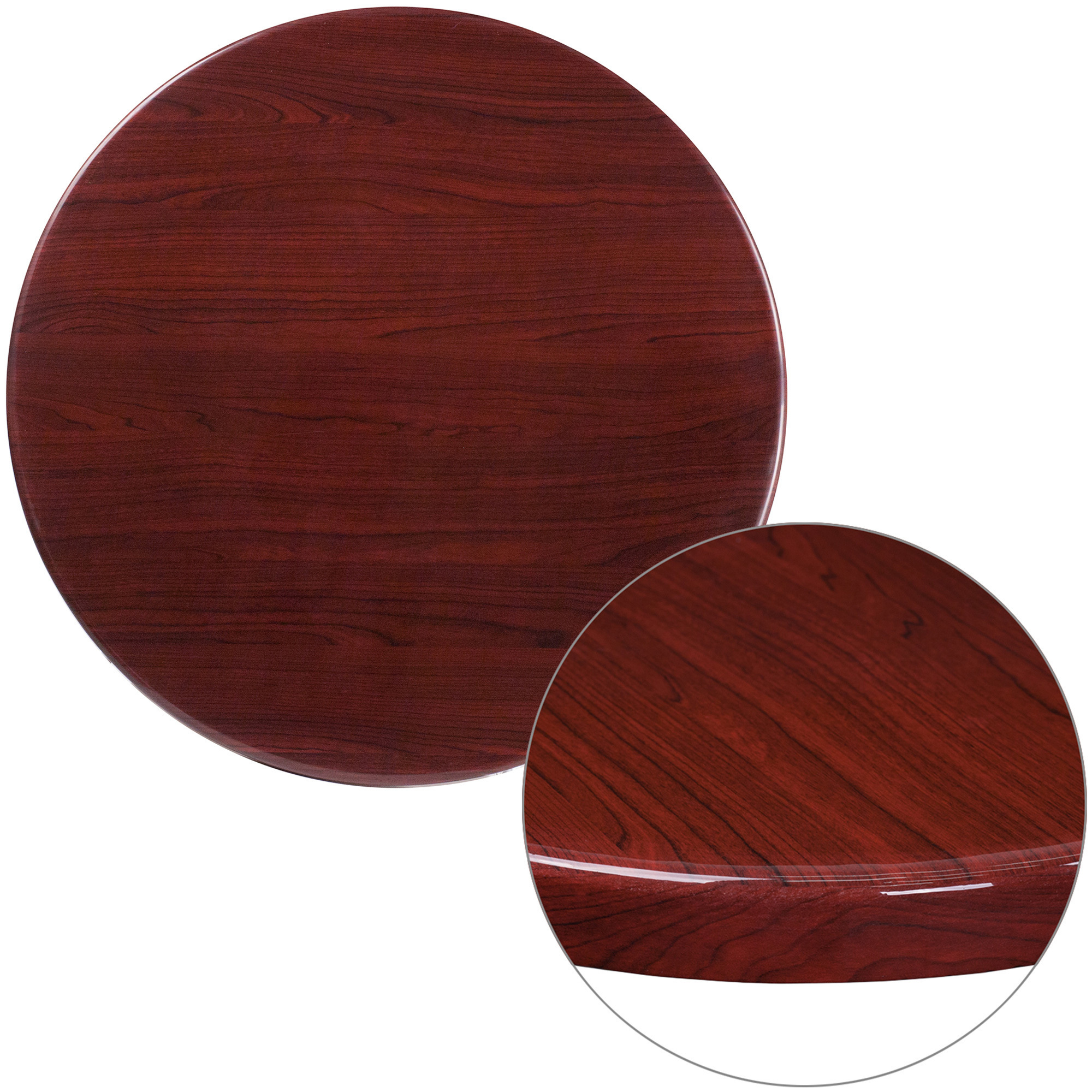 Flash Furniture 30Inch Round Resin Tabletop â Mahogany, Model TPMAH30RD