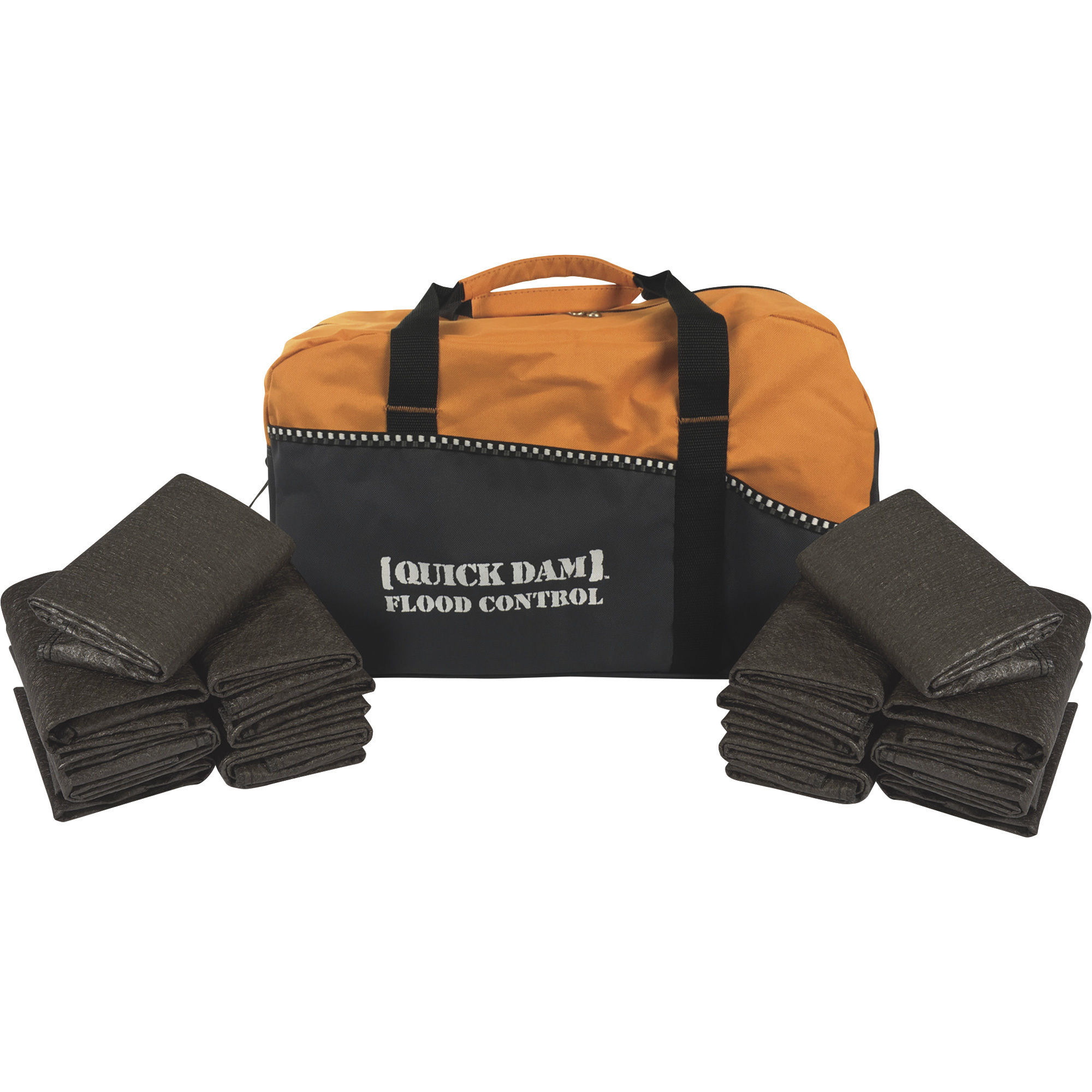 Quick Dam Flood Control Kit, Includes 14 Flood Barriers and Duffel Bag, Model QDDUFF5-14