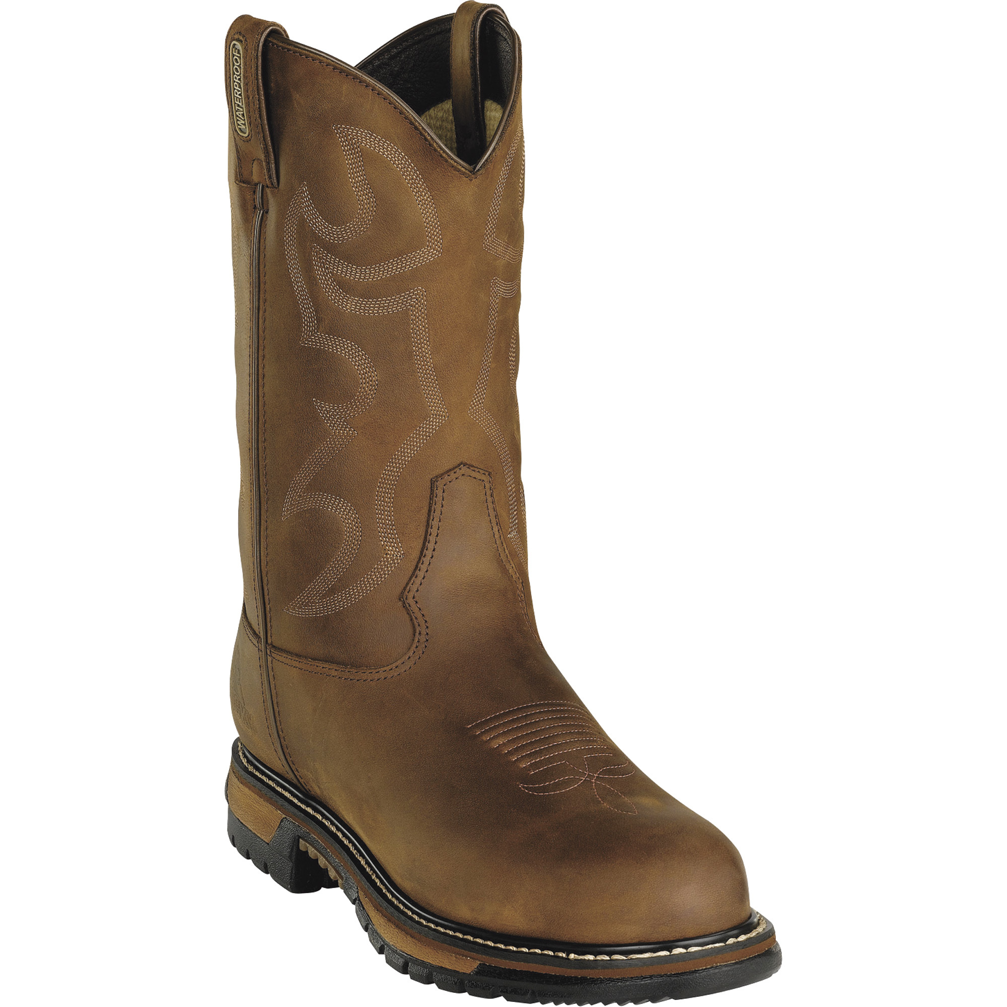 Rocky Men's 11Inch Branson Waterproof Western Boot - Steel Toe, Brown, Size 9 Wide, Model 2809