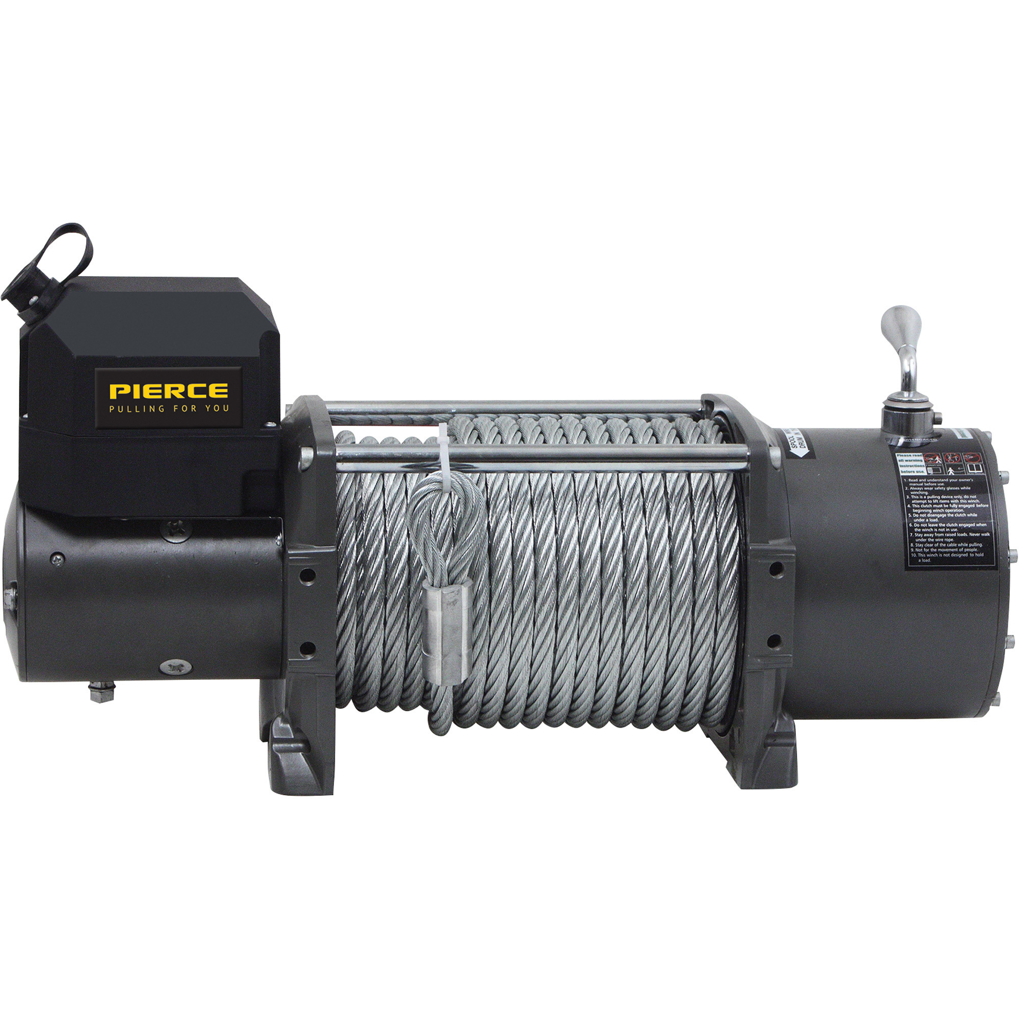 Pierce 12 Volt DC Powered Electric Trunk Winch, 20,000-Lb. Capacity, Steel Rope, Model PS20000
