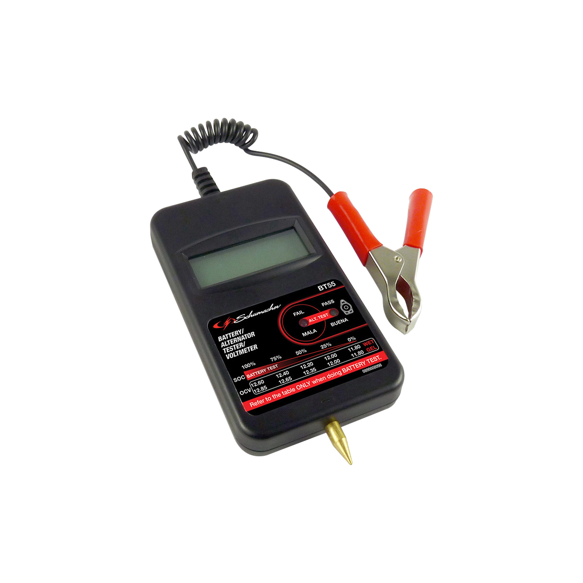 Schumacher Battery/Alternator Tester/Voltmeter â 6/12/24 Volt, Model BT-55U