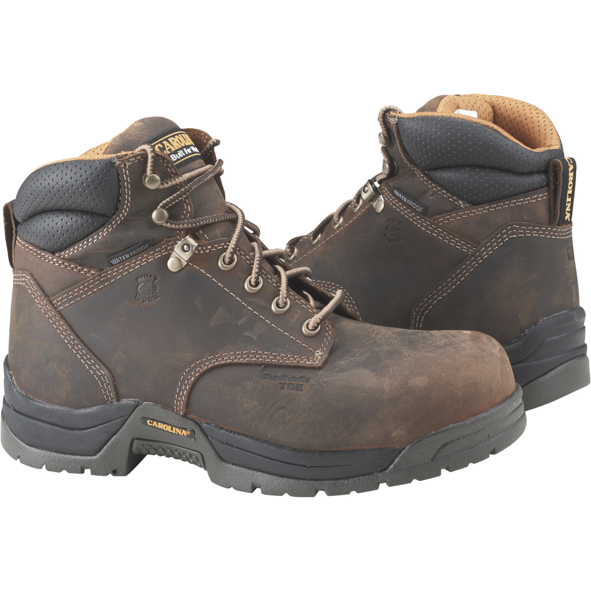 Carolina Men's 6Inch Waterproof Safety Toe Work Boots — Brown, Size 7 1/2 Wide, Model CA5520 -  Carolina Shoe, 726363512775