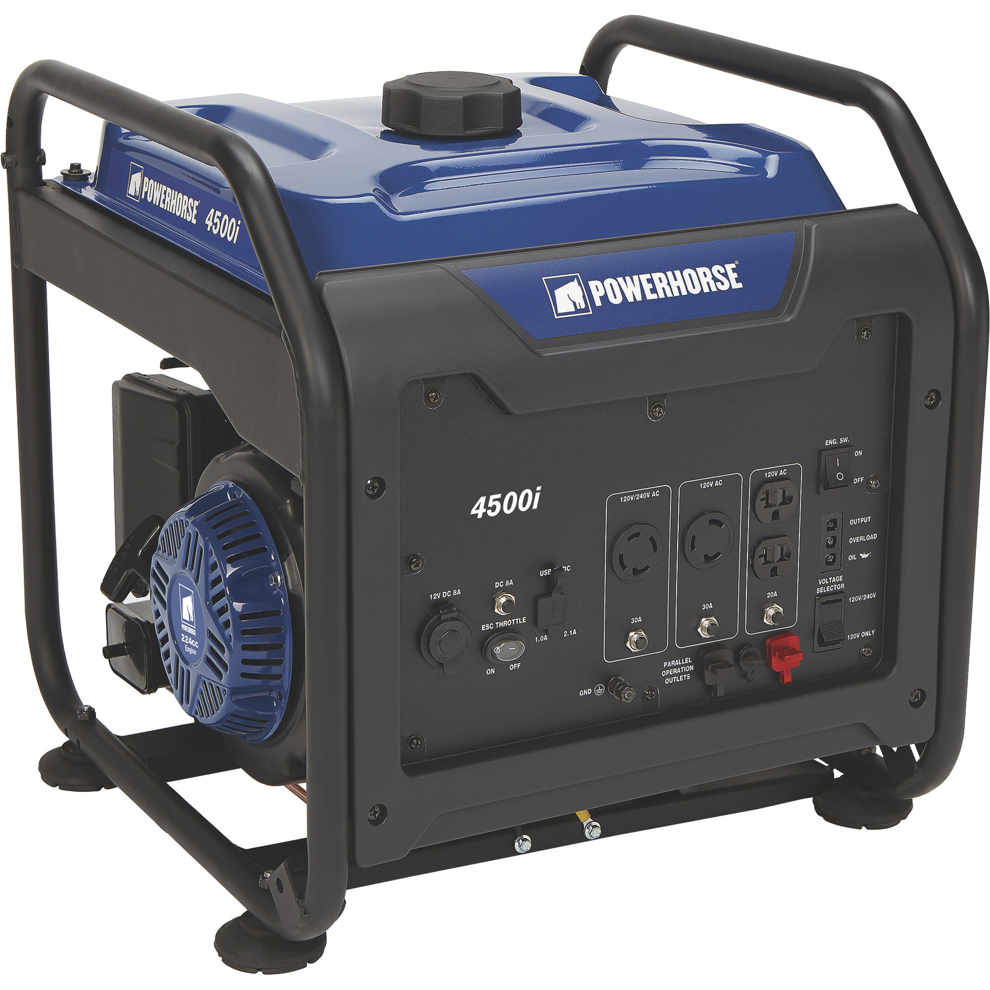 Powerhorse Inverter Generator, 4500 Surge Watts, 3700 Rated Watts, Open-Frame, CARB-Compliant