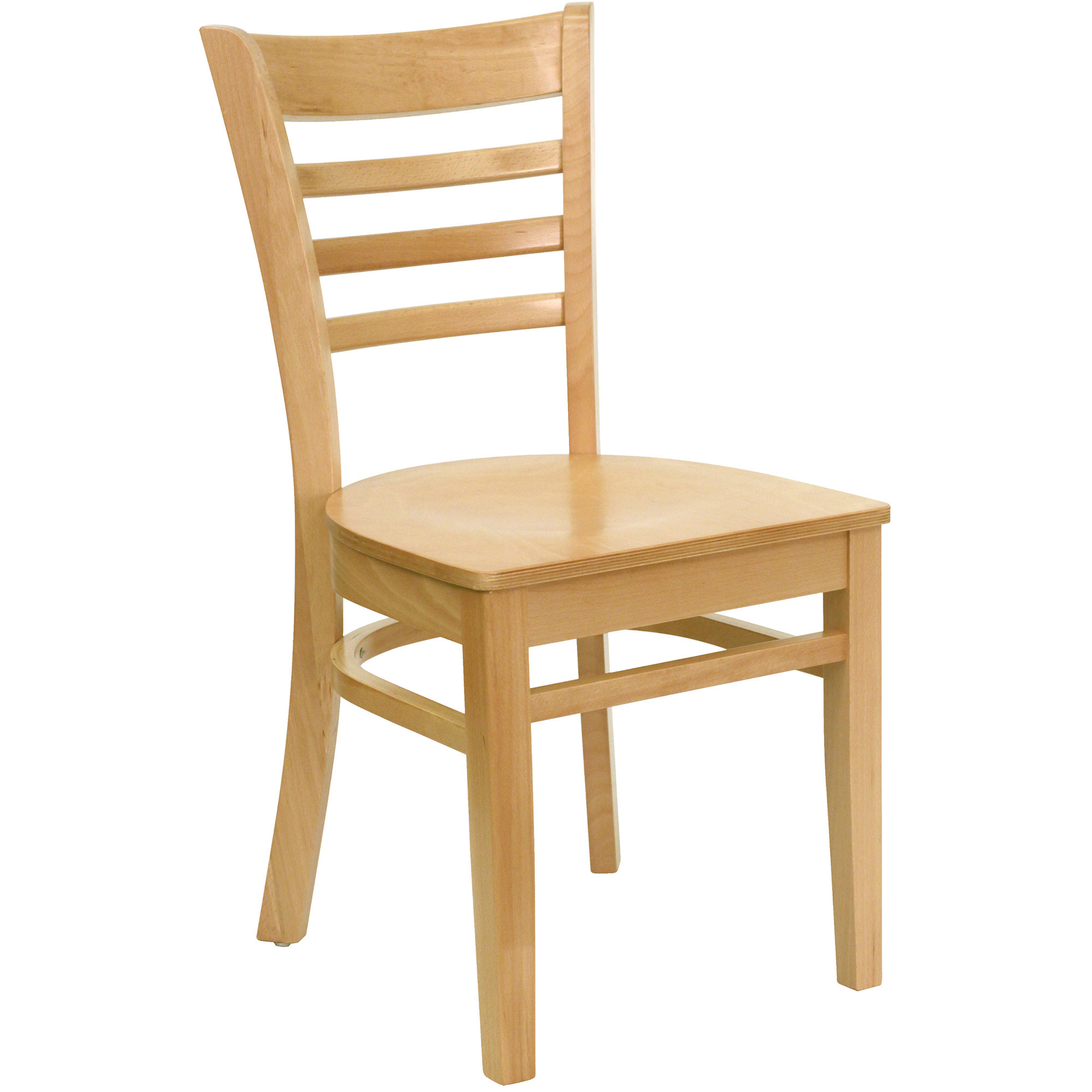 Wood Dining Chair — Natural Finish, 800-Lb. Capacity, 17 1/4Inch W x 20Inch D x 33 3/4Inch H, Model - Flash Furniture XUDGW0005LADNAT