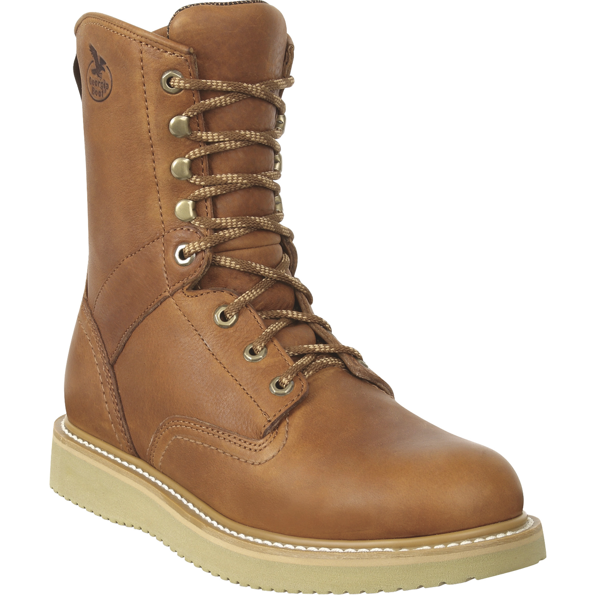 Georgia Men's 8Inch Wedge Steel Toe EH Work Boots - Barracuda Gold, Size 10, Model G8342