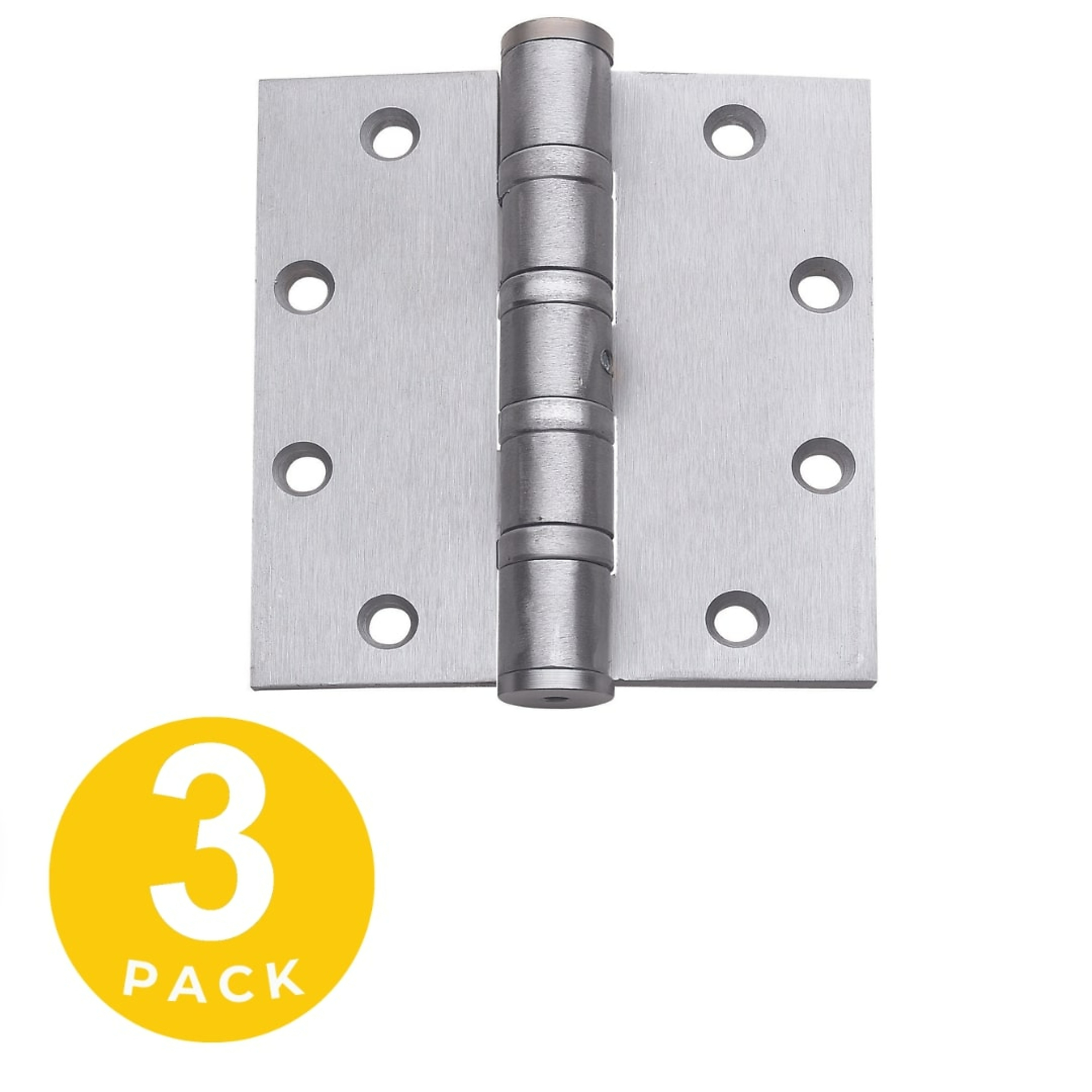 Global Door Controls Commercial Hinge, 3-Pack, Dull Chrome, 5Inch x 4.5Inch, Model CPH5045BBNRP26D-3