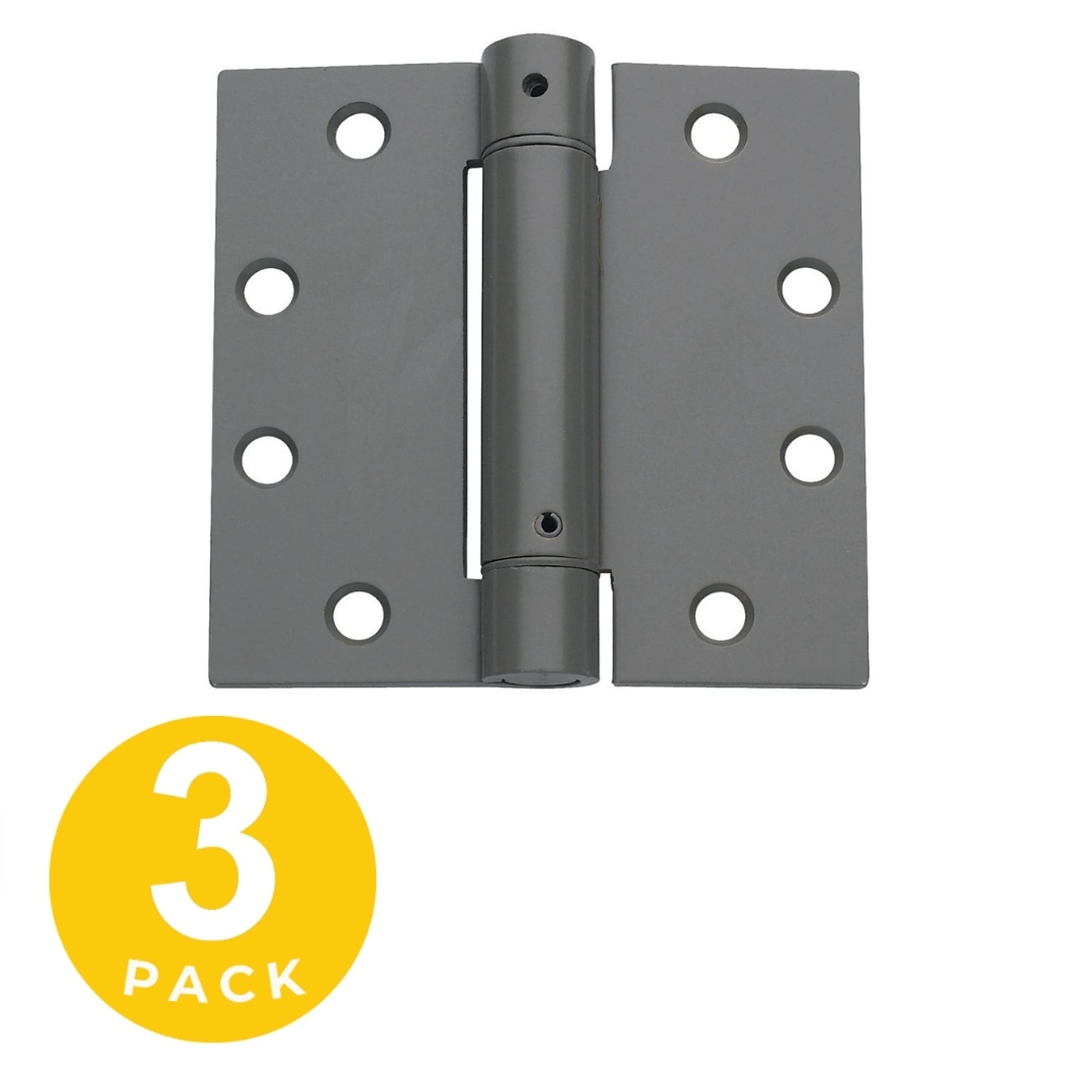 Global Door Controls, 4.5 x 4.5Inch Full Mortise Spring Pin Squared Hinge Set of 3 Model CPS4545-USP-3