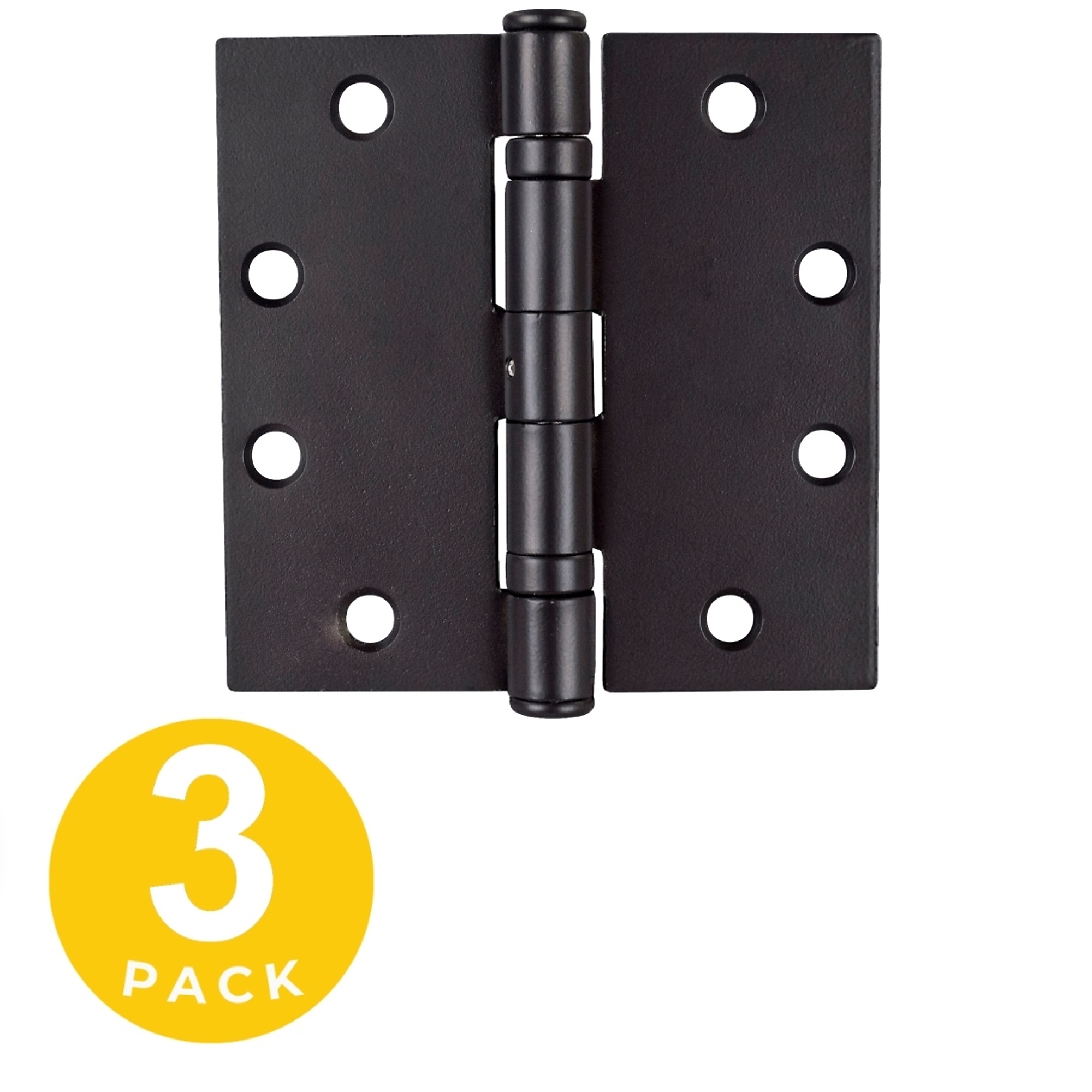 Commercial Ball Bearing Hinge — 3-Pack, Rubbed Bronze, 4.5Inch x 4.5Inch, Model - Global Door Controls CP4545BBNRP-10B-3