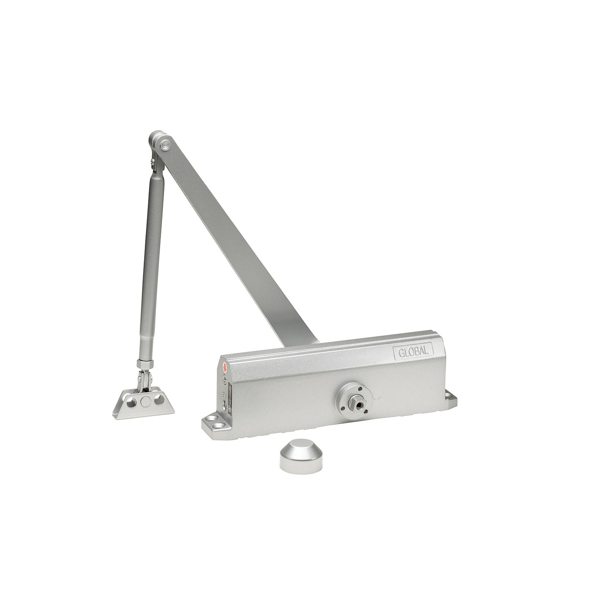 Global Door Controls TC200 Series Commercial Door Closer with Backcheck, Aluminum, Grade 1, Size 3, Model TC203-BC-AL