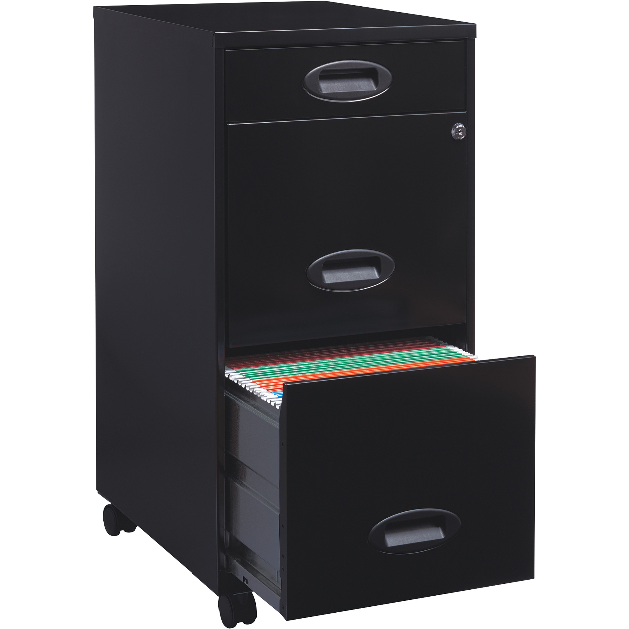 Hirsh 3-Drawer File Organizer on Pedestal with Casters â Black, 18Inch W x 14 1/4Inch D x 29 1/2Inch H, Model 17427