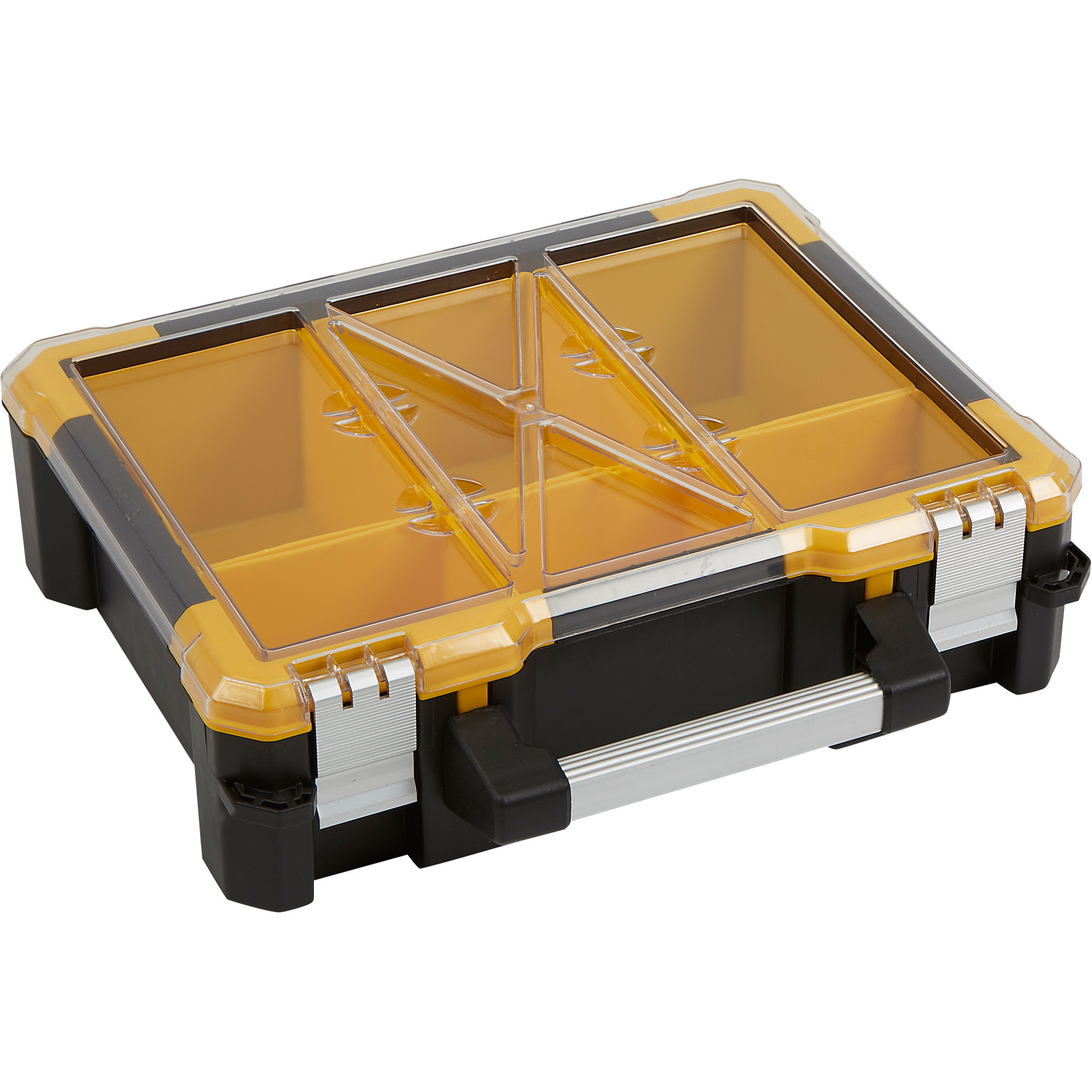 X-Space Plastic Storage Box With 6 Bins, 15Inch W x 13 7/16Inch D x 4 5/16Inch H
