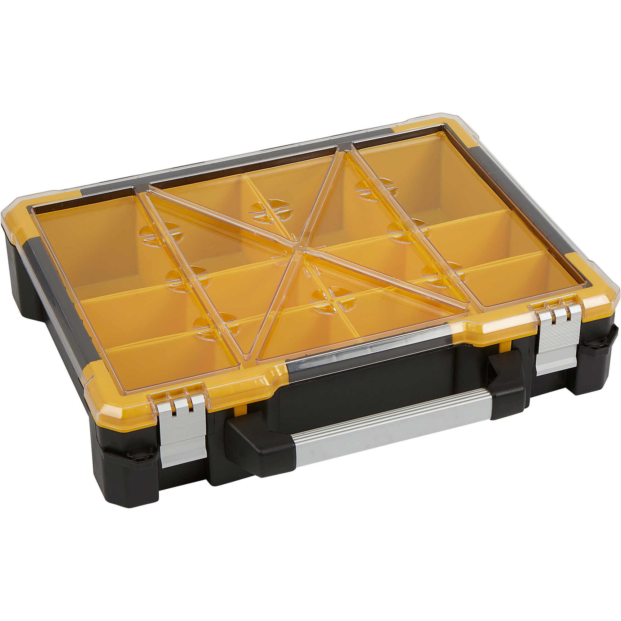 X-Space Plastic Storage Box With 12 Bins, 19 5/16Inch W x 16 1/2Inch D x 4 1/2Inch H
