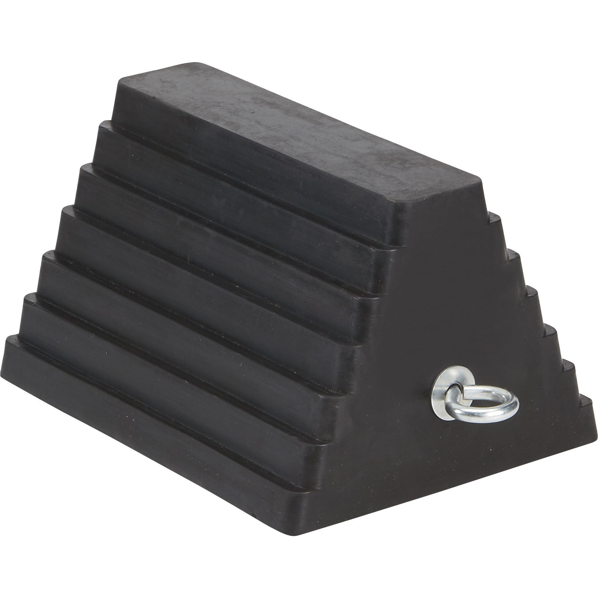 RMX Double-Sided Pyramid Wheel Chock with Eye Bolt, Rubber, 7Inch L x 5.5Inch,H, Model RWC01