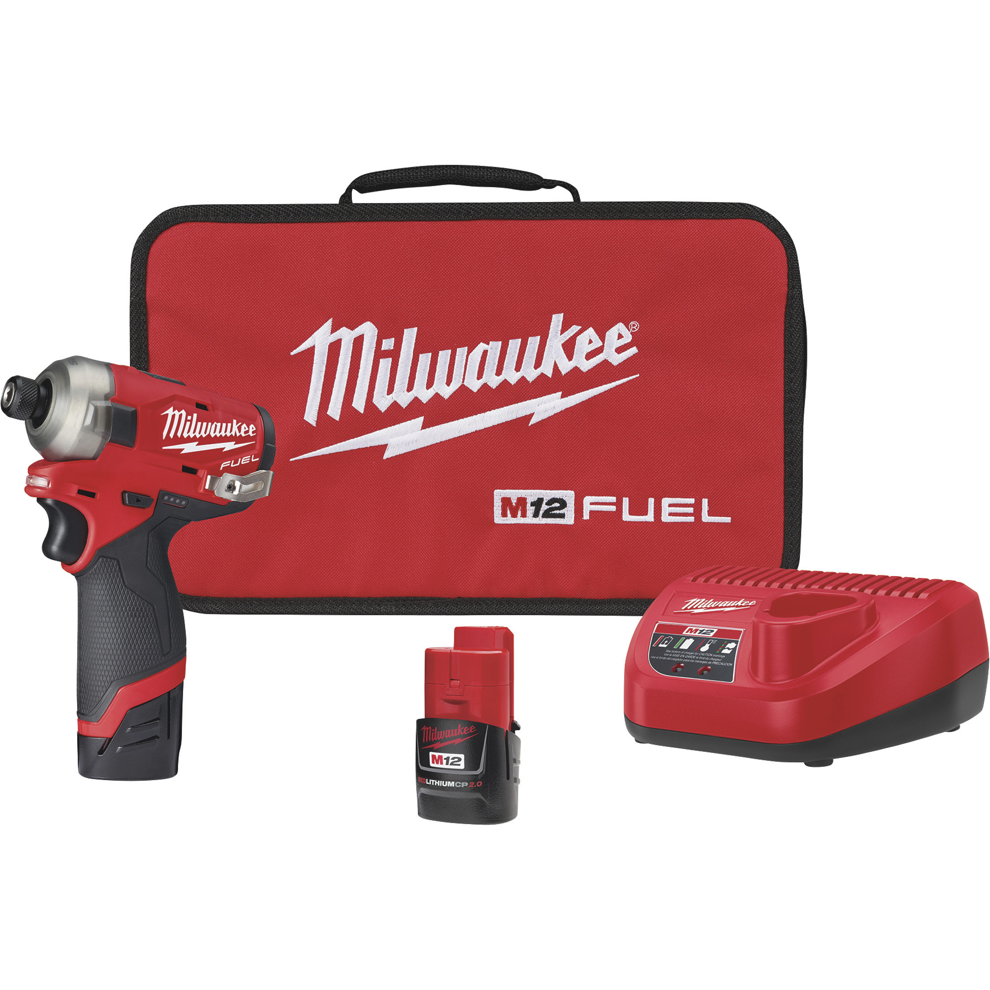 Milwaukee M12 FUEL Surge Cordless 1/4Inch Hex Hydraulic Driver Kit, 2 Batteries, Model 2551-22