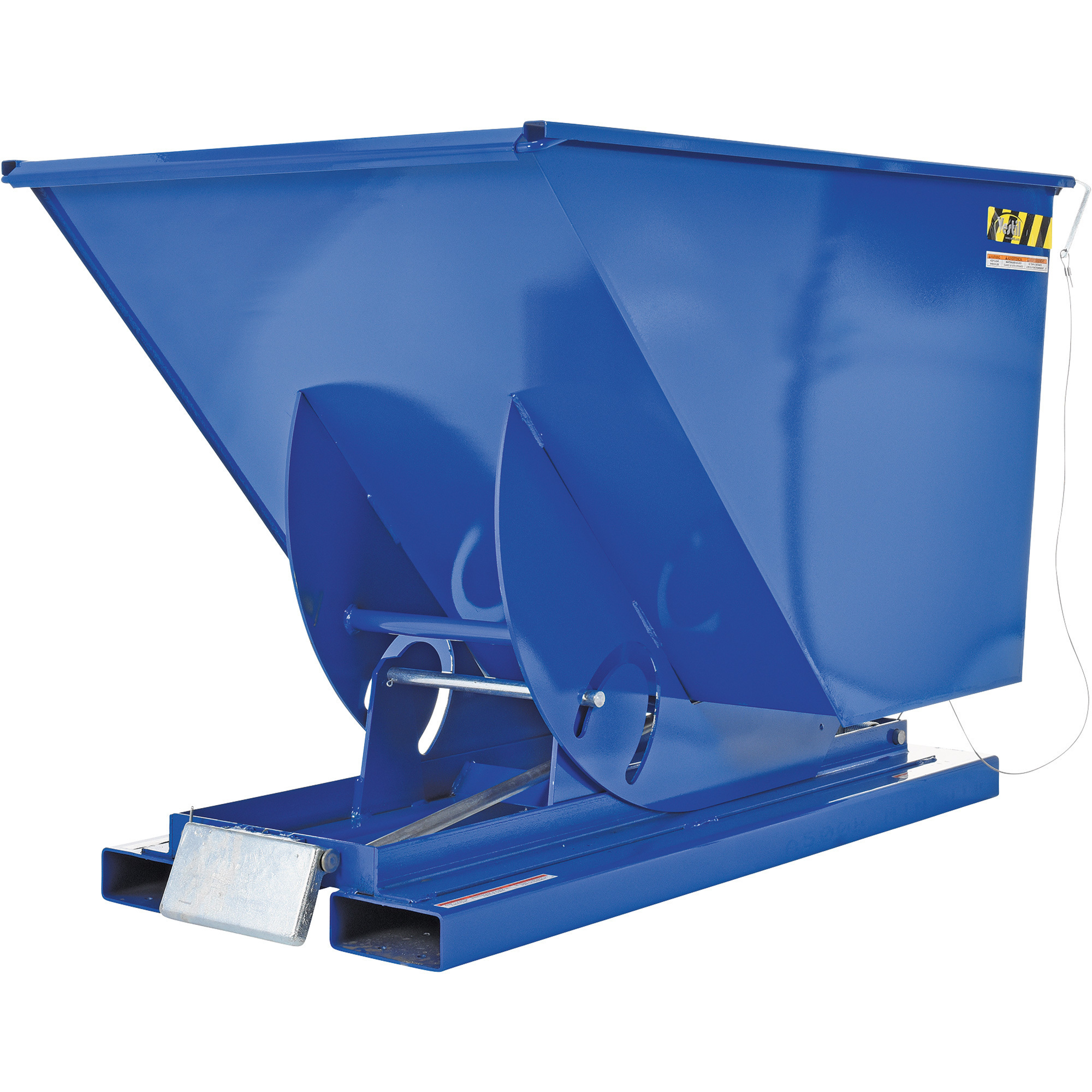 Vestil Self-Dumping Steel Hopper, Bumper Release, 2,000-lb. Capacity, 1 Cubic Yard Volume, Model D-100-LD