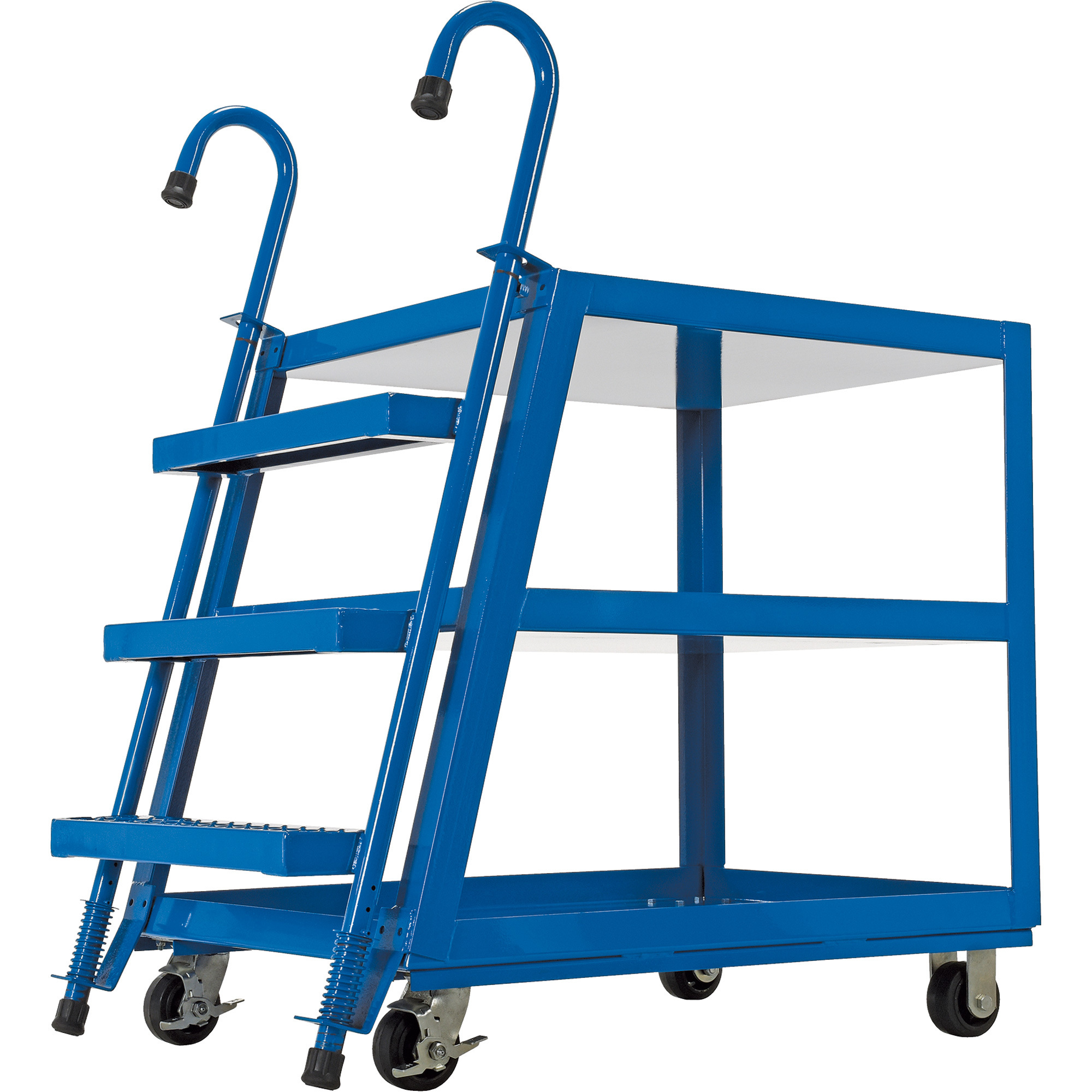 Vestil Stockpicker Truck, Steel, 3 Shelves, 39 3/4 Inch L x 28 Inch W Bottom Shelf, Model SPS3-2840