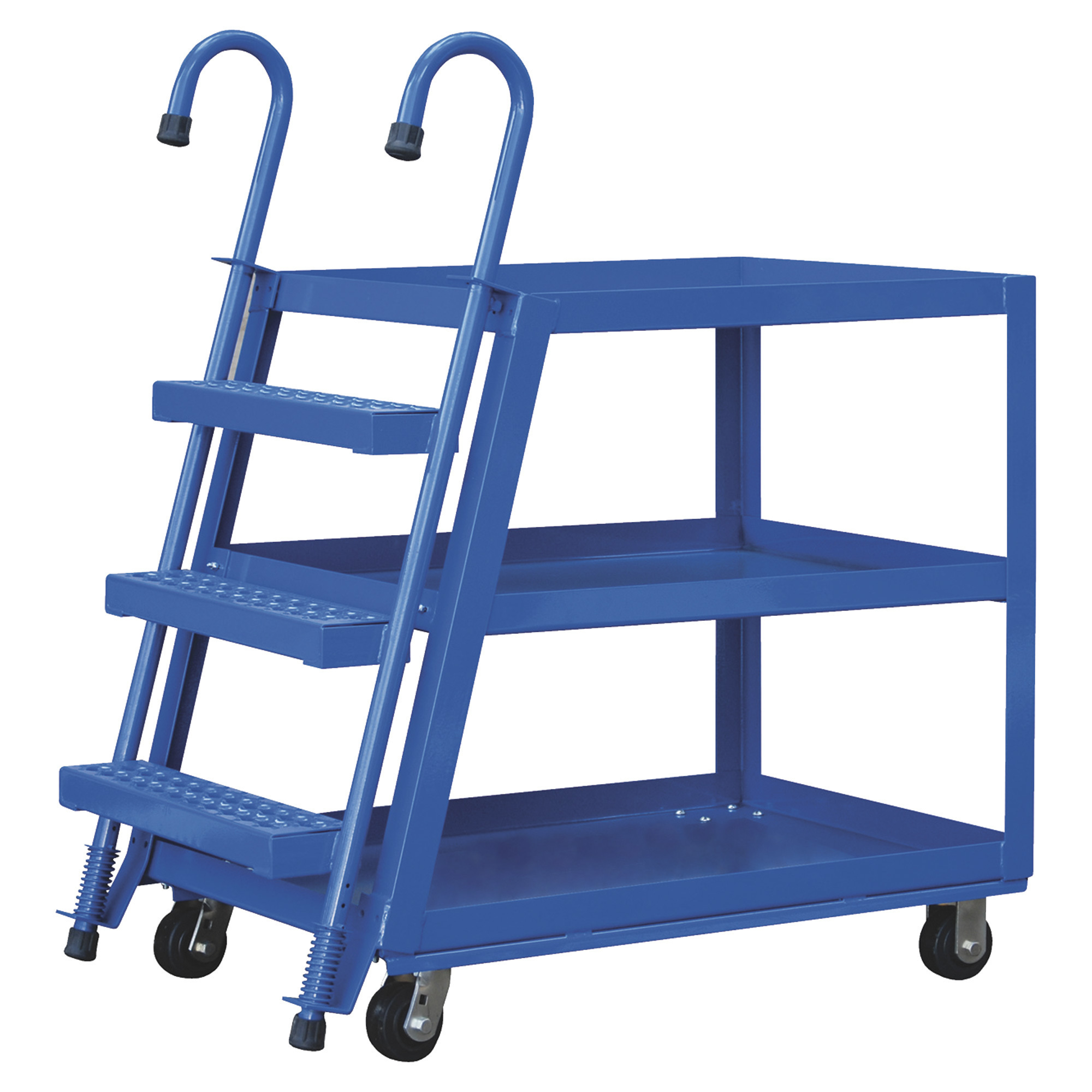 Vestil Stockpicker Truck, Steel, 3 Shelves, 47 3/4 Inch L x 28 Inch W Bottom Shelf, Model SPS3-2848