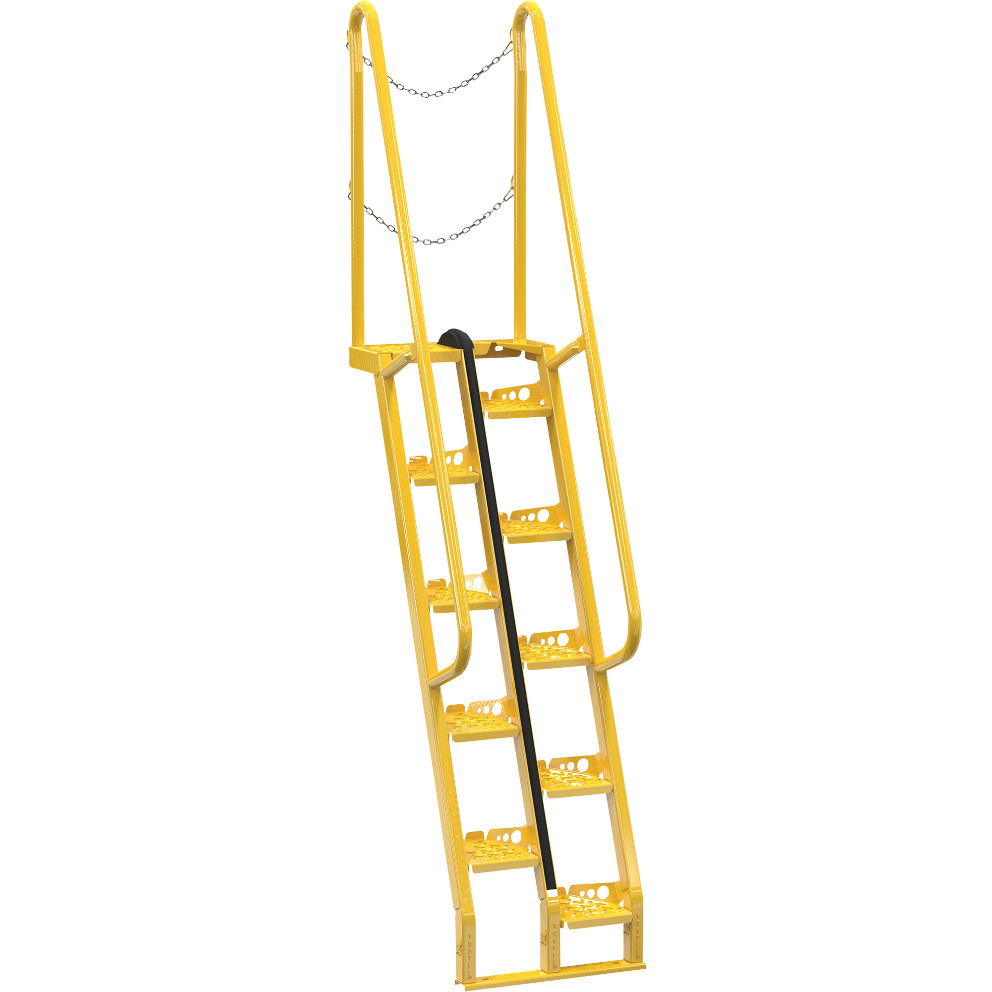 Vestil Alternating-Tread Stairs, 9 Steps, 68Â° Step Angle, Model ATS-6-68