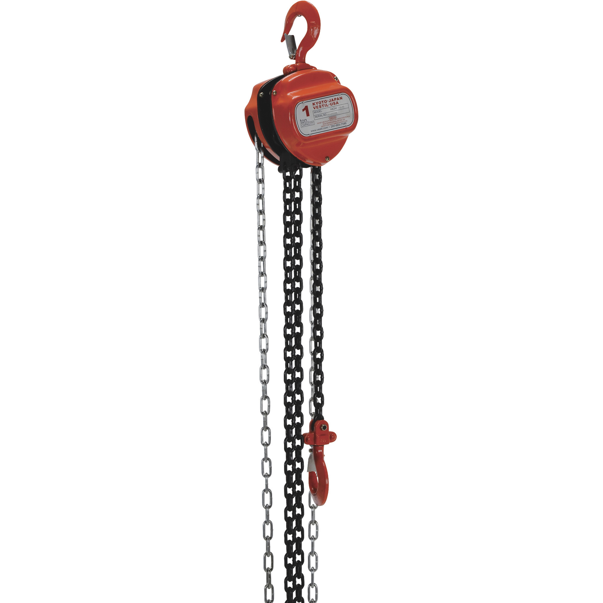 Hand Chain Hoist — 1-Ton Lift Capacity, 10-ft. Lift, Model - Vestil HCH-2-10