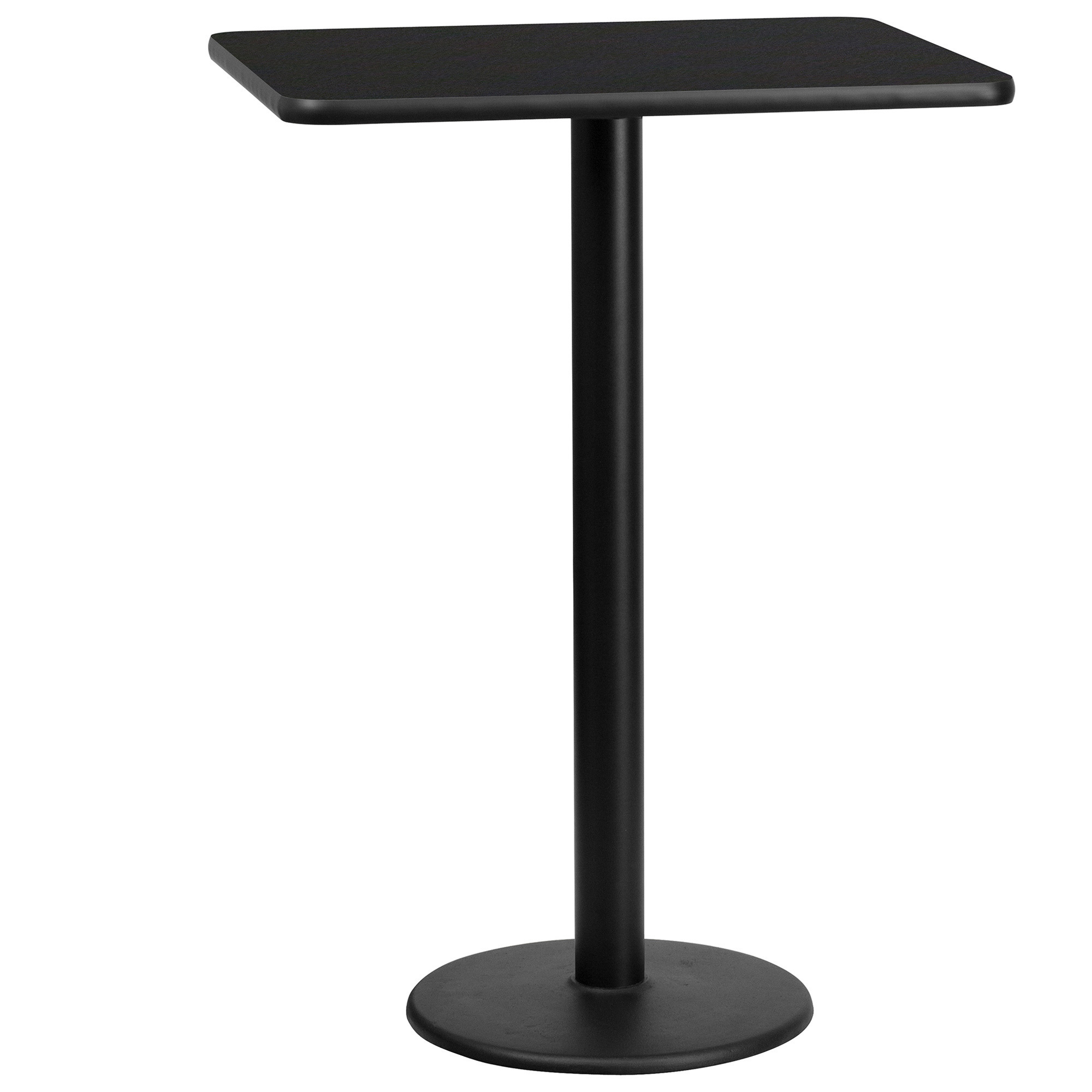 Flash Furniture 24Inch x 30Inch Bar Table with Laminate Top and Round Base — Reversible Black/Mahogany Top, Model XUBK2430TR18B -  XU-BLKTB-2430-TR18B-GG