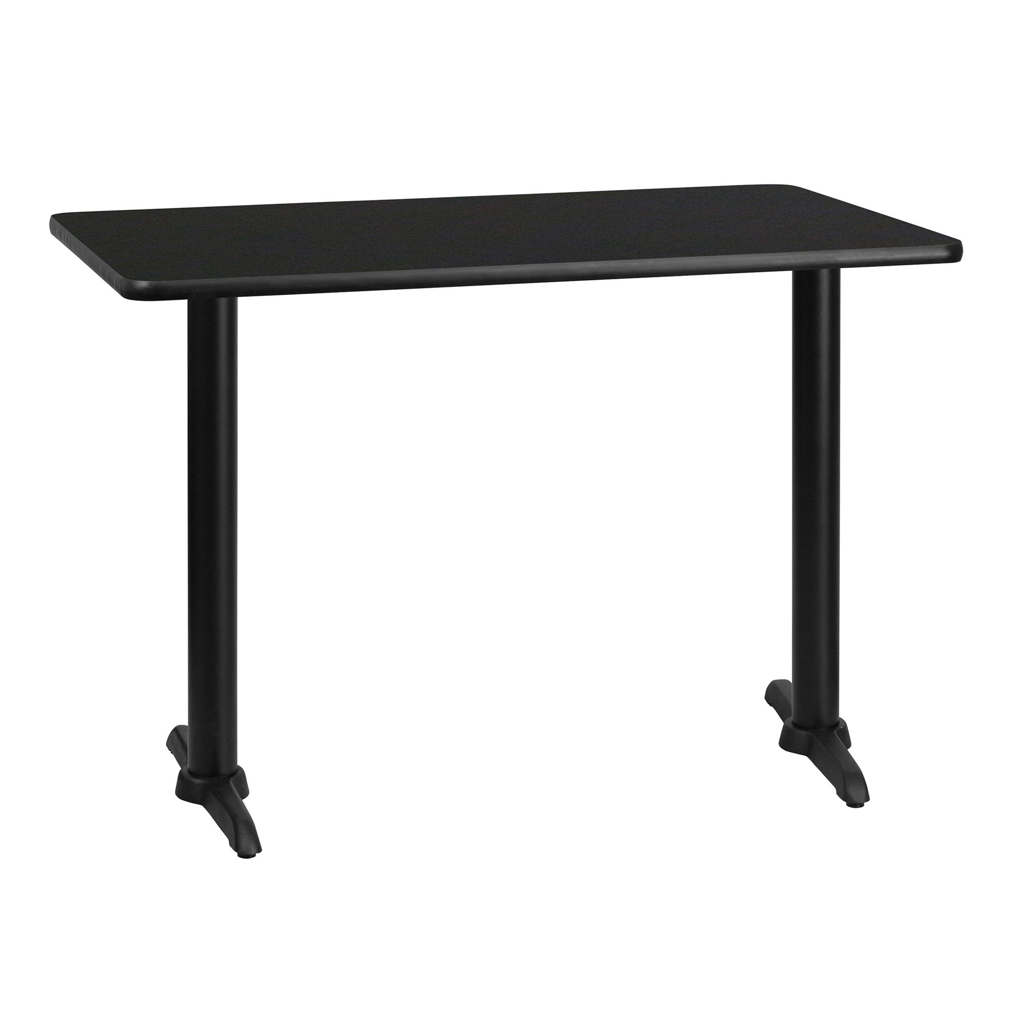 Flash Furniture 42Inch L x 30Inch W Table with Laminate Top and T-Base â Reversible Black/Mahogany Top, Model XUBK3042T0522