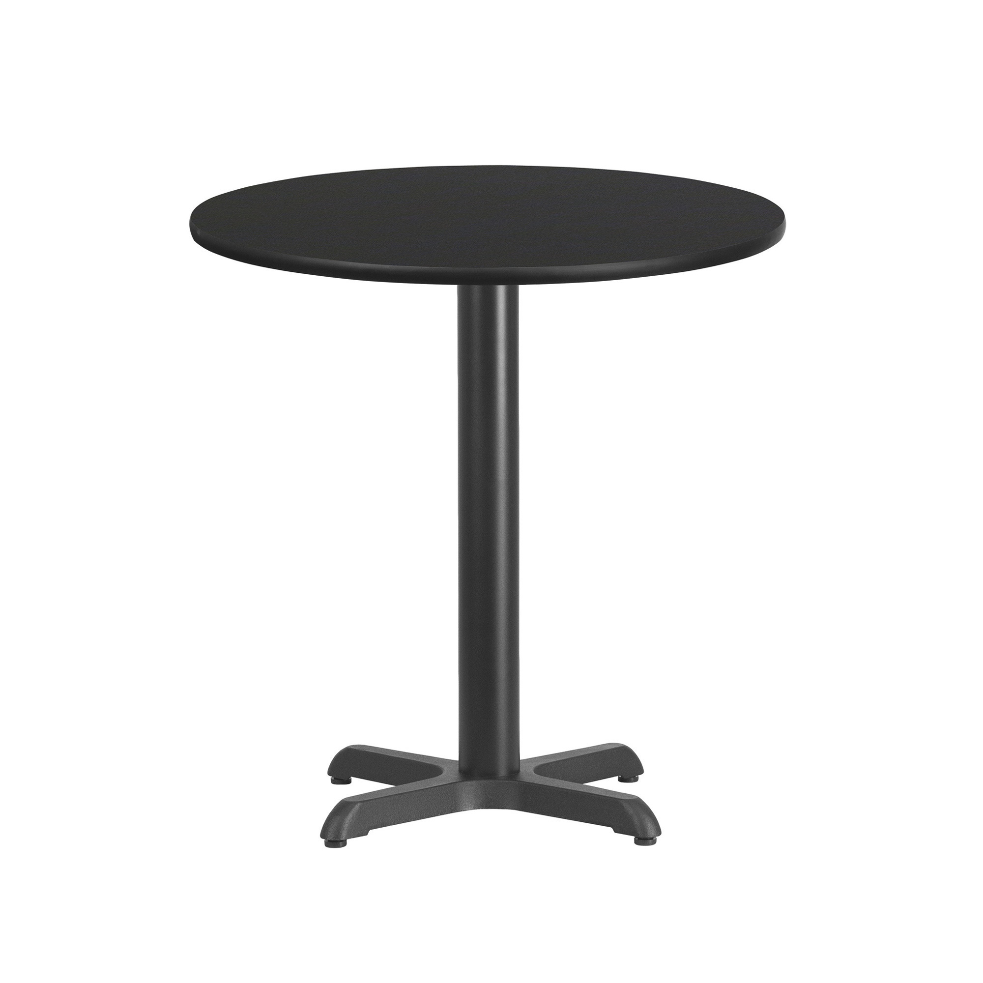 Flash Furniture 24Inch Round Table with Laminate Top and X-Base â Reversible Black/Mahogany Top, Model XURD24BKT2222