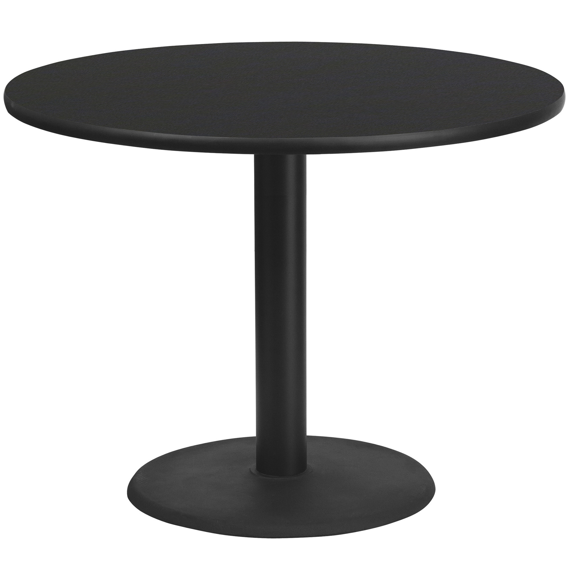 Flash Furniture 42Inch Round Table with Laminate Top and Round Base — Reversible Black/Mahogany Top, Model XUBK4242TR24 -  XURD42BKTR24