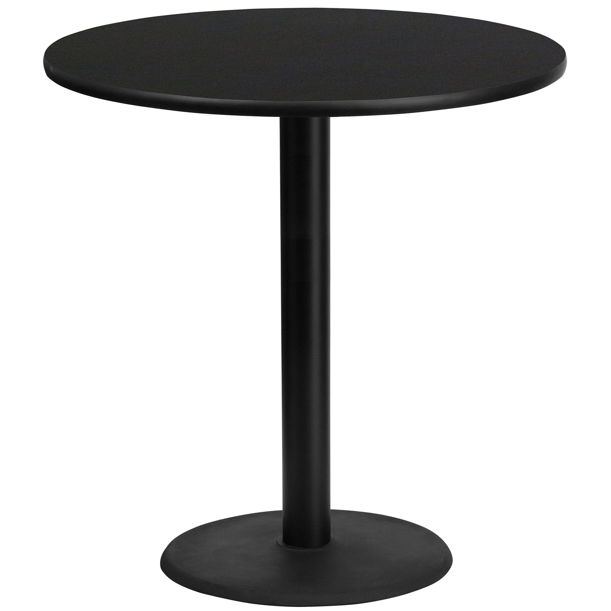 42Inch Round Bar Table with Round Base — Reversible Black/Mahogany Top, Model - Flash Furniture XURD42BKTR24B