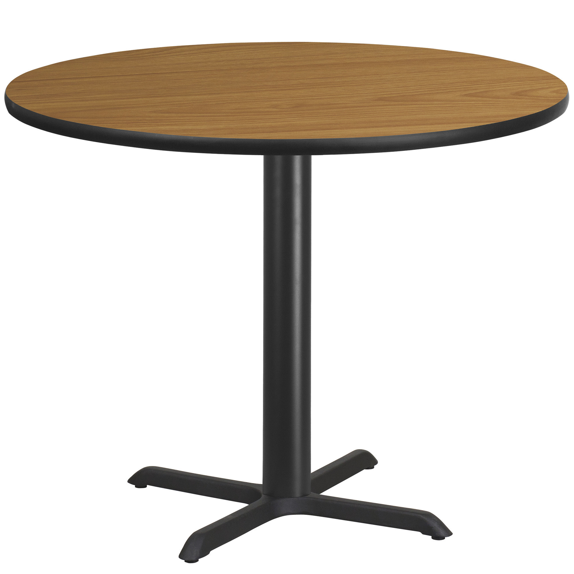 Flash Furniture 42Inch Round Table with Laminate Top and X-Base â Reversible Natural/Walnut Top, Model XURD42NTT3333