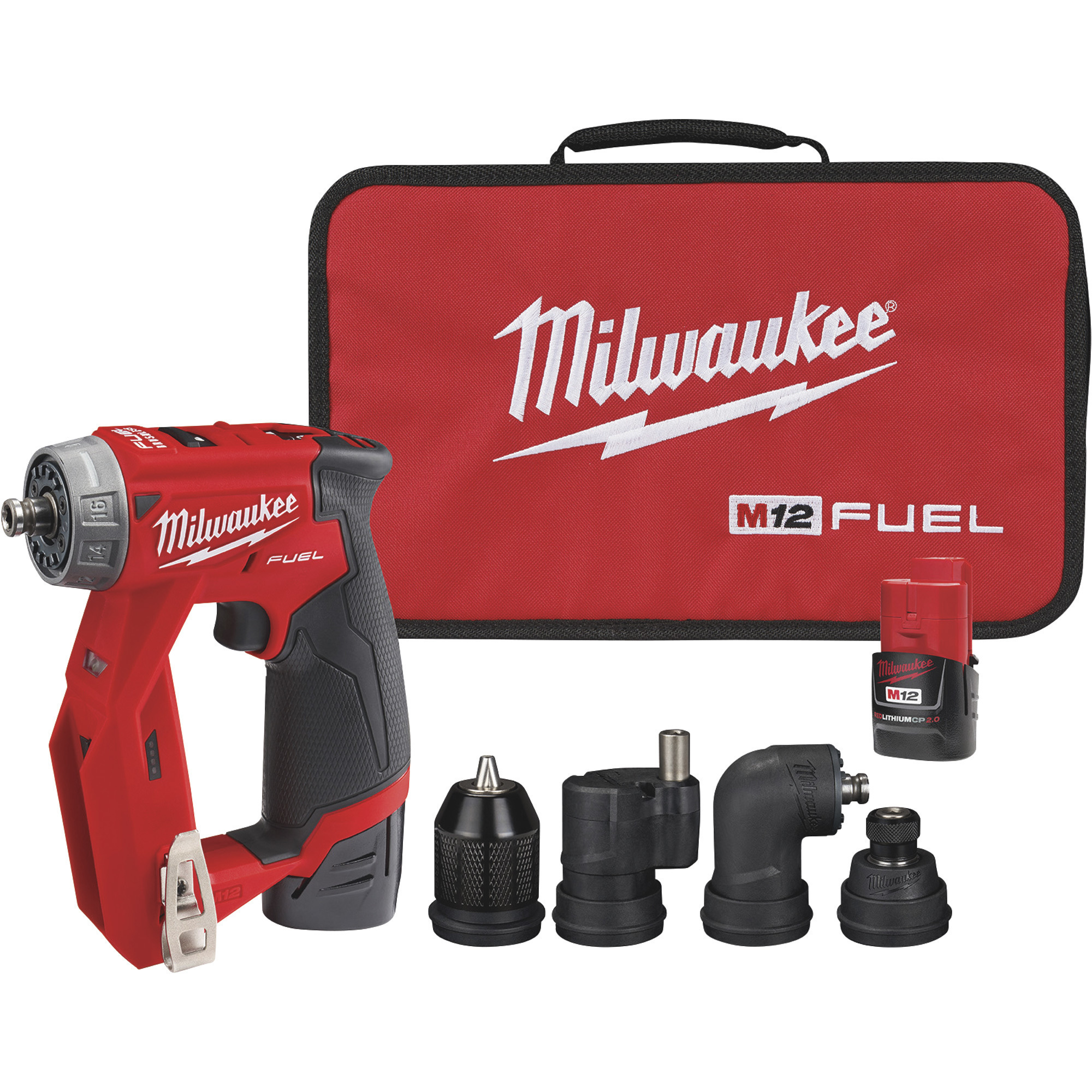 Milwaukee M12 FUEL Installation Drill/Driver Kit, 2 Batteries, 300 Inch/Lbs. Torque, 1600 RPM, Model 2505-22