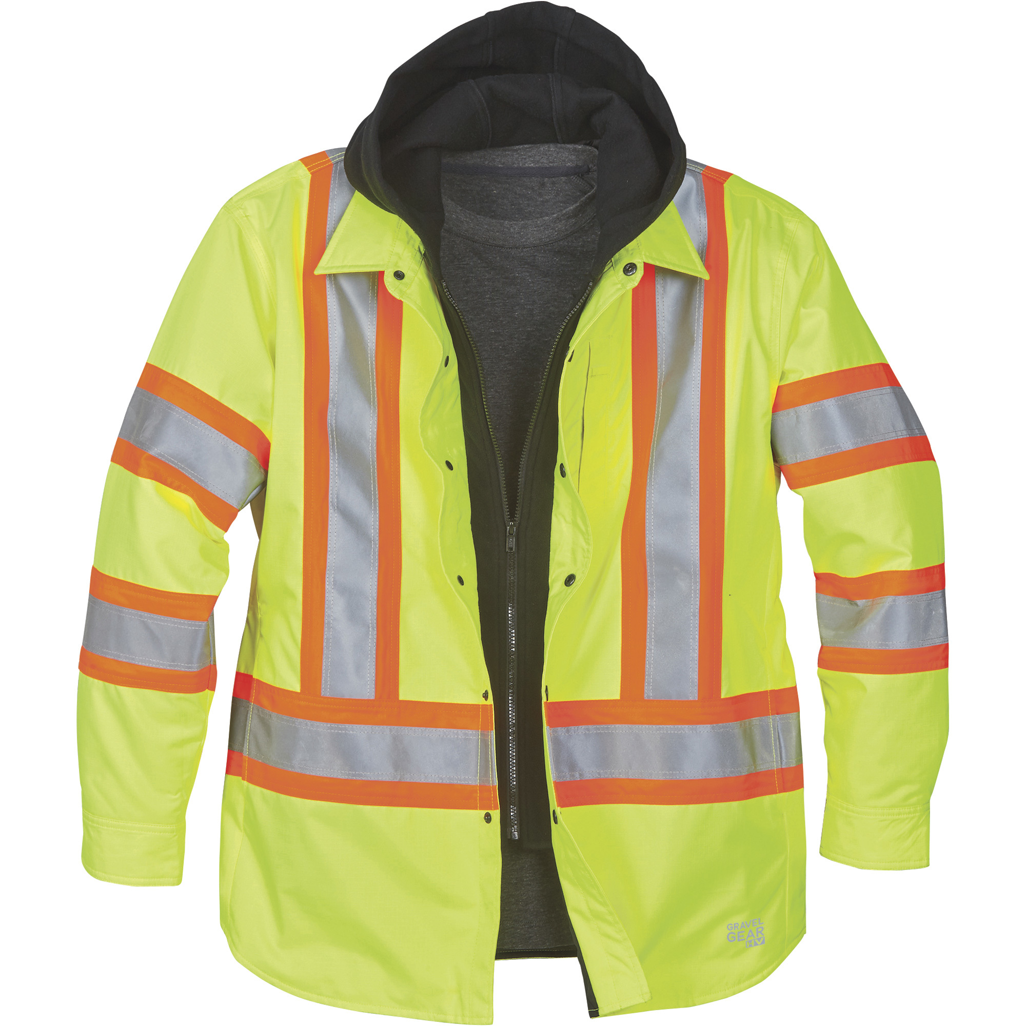 Gravel Gear Men's Class 3 High Visibility Lined Shirt Jacket â Lime, XL