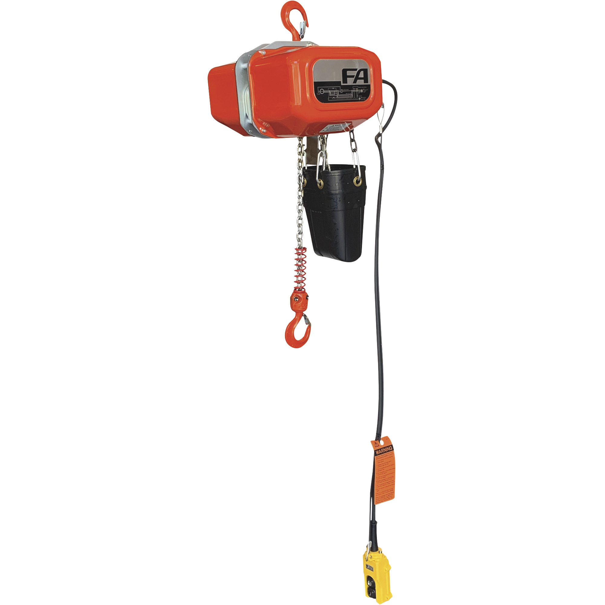 Elephant FA Series Electric Chain Hoist, 4400-Lb. Load Capacity, 10ft. Lift, 230/460 Volt, 3 Phase, Model FA-2-10-3-D-60