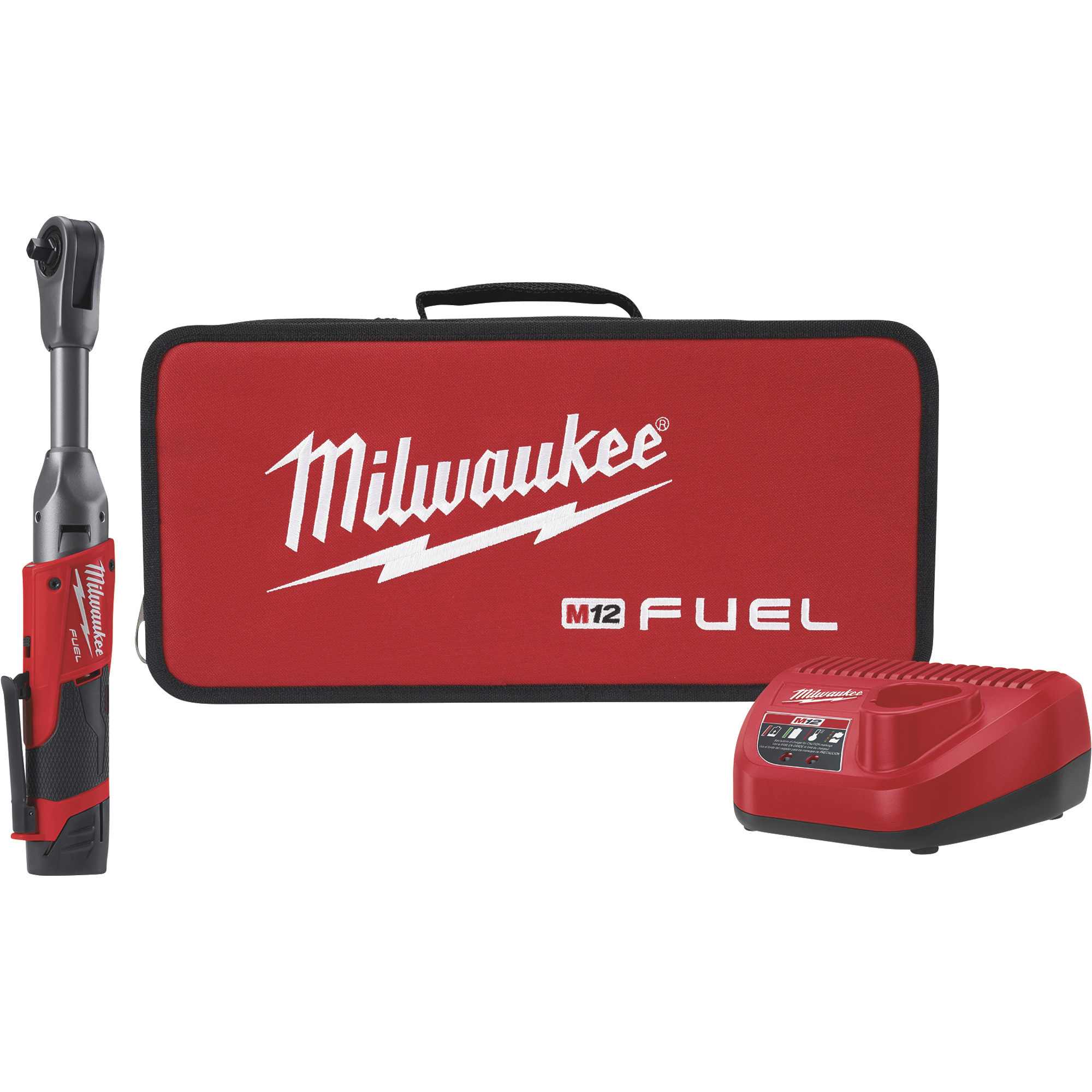 Milwaukee M12 FUEL 3/8Inch Extended Reach Ratchet Kit, One Battery, Model 2560-21