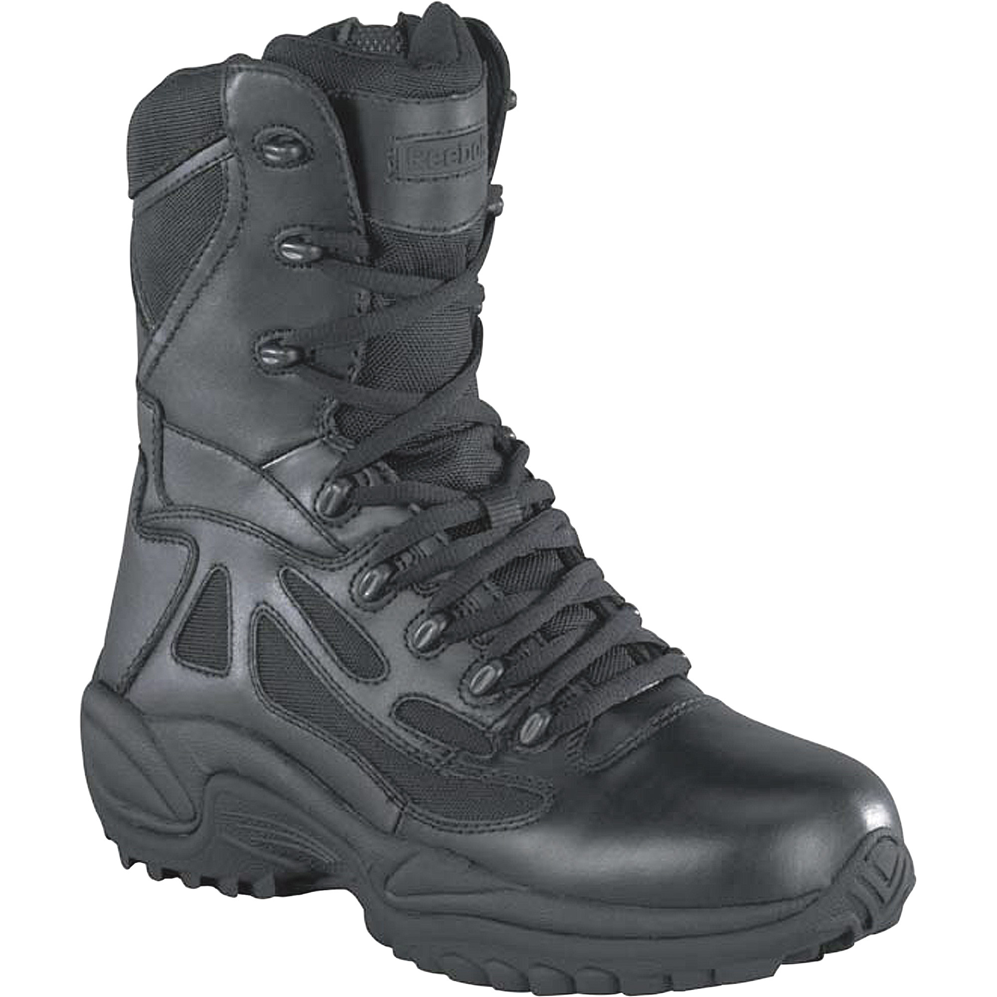 Reebok Men's Rapid Response 8Inch Composite Toe Zip Boot - Black, Size 9, Model RB8874