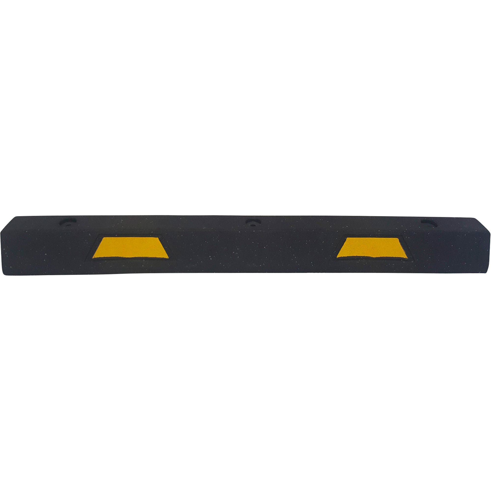 Plasticade 4ft. Car Stop Parking Curb â Black with Yellow Reflective Tape, 48Inch L x 6Inch W x 4 1/2Inch H, Model ST-4Y