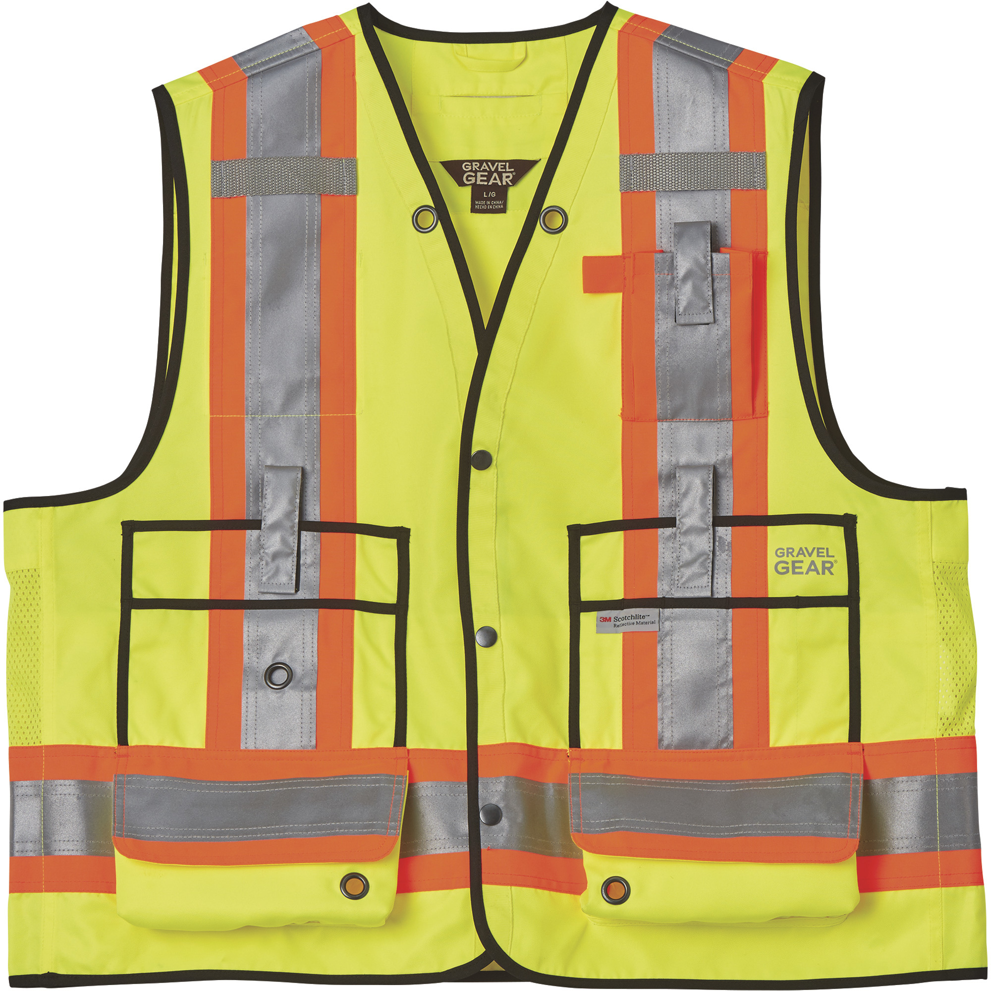 Gravel Gear Men's Class 2 High Visibility Surveyor-Style Safety Vest â Lime, 2XL