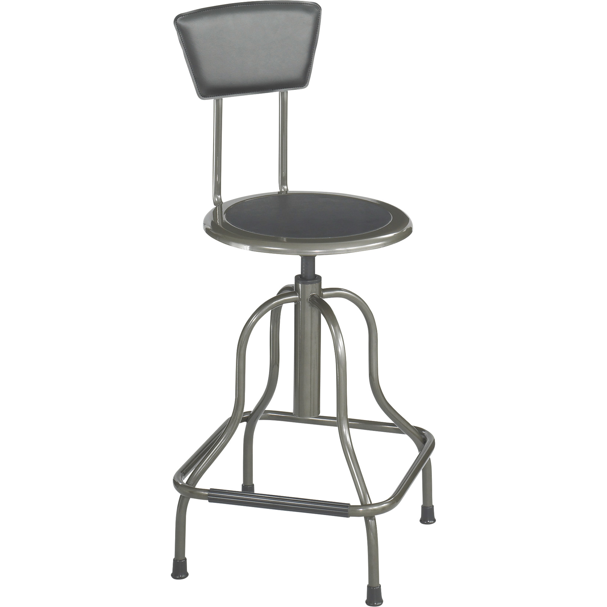 Diesel High Base Stool with Back — Pewter, Model - Safco 6664