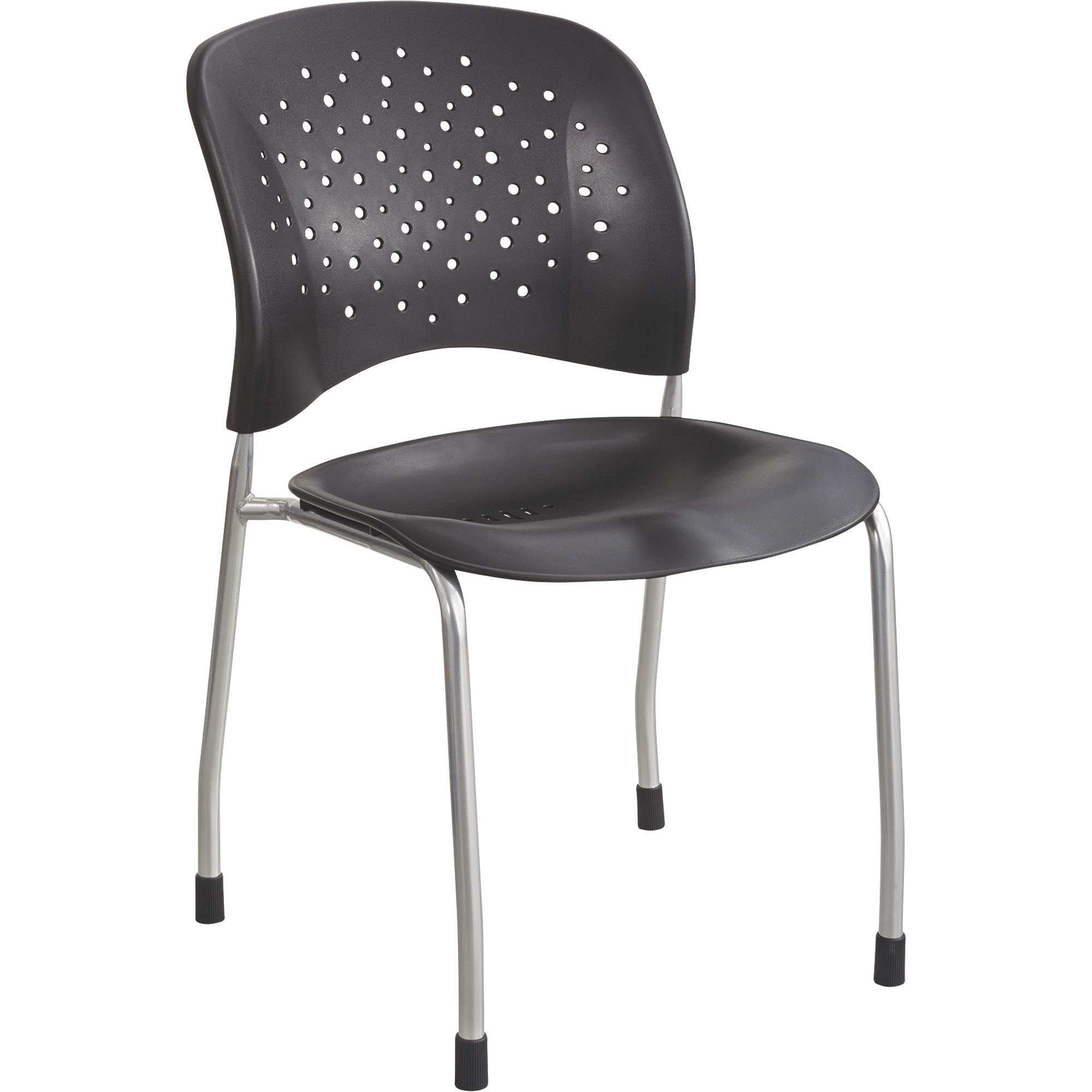 Safco Reve Guest Chairs with Straight Legs and Round Back — Set of 2, Black, Model 6805BL -  SAFCO Products
