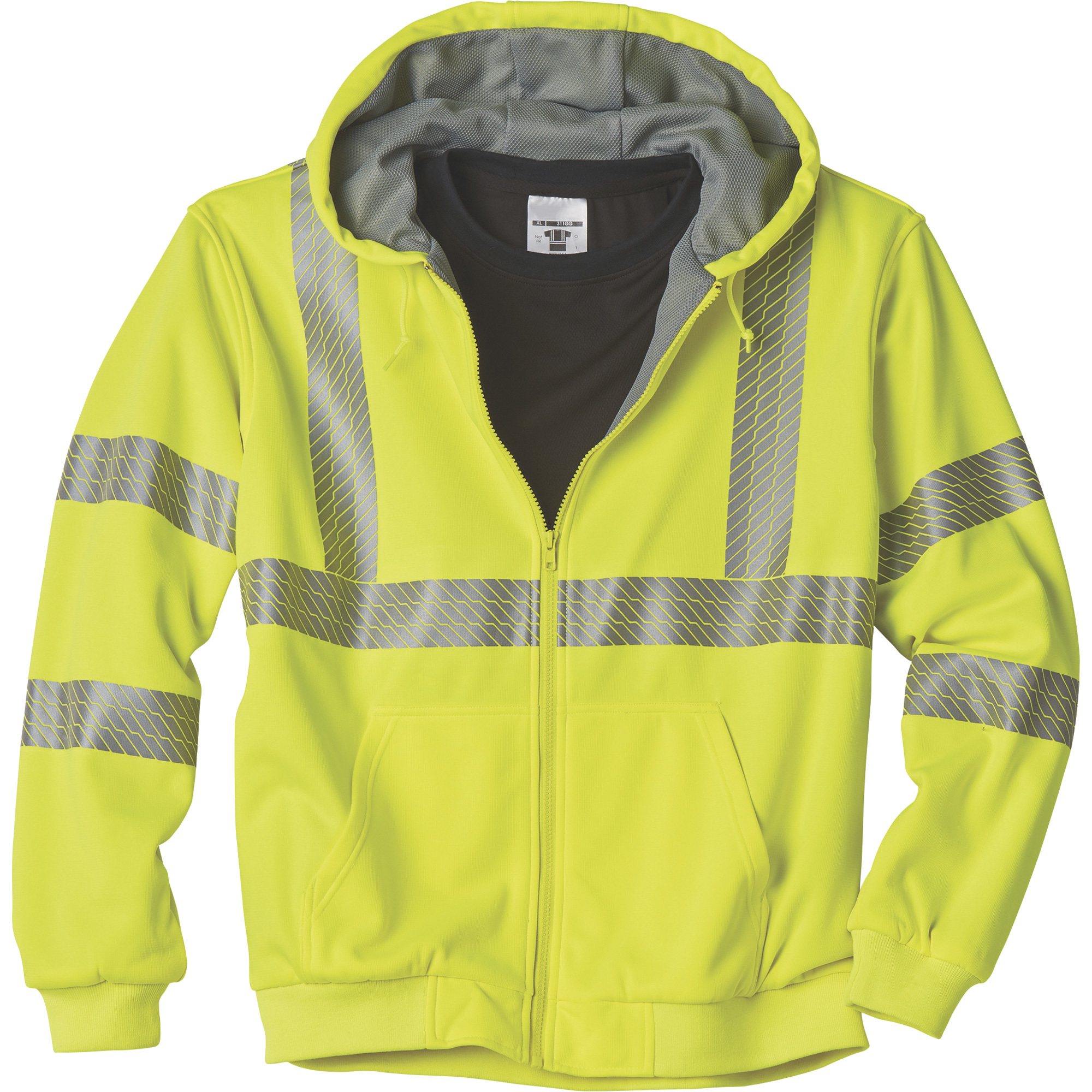 Work King Safety Men's Class 3 High Visibility Thermal-Lined Hoodie â Lime, 2XL