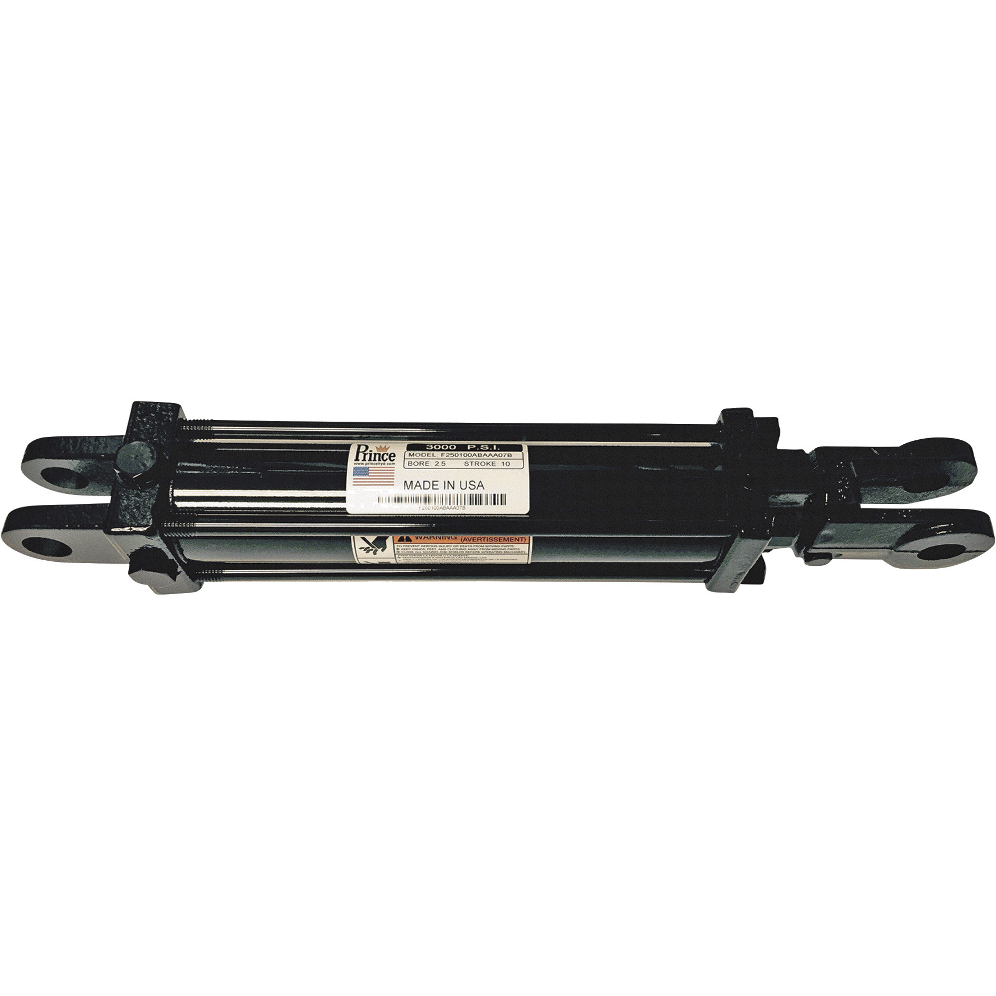 Prince Double-Acting Tie-Rod Hydraulic Cylinder â 2,500 PSI, 3Inch Bore, 8Inch Stroke, 1 1/8Inch Shaft