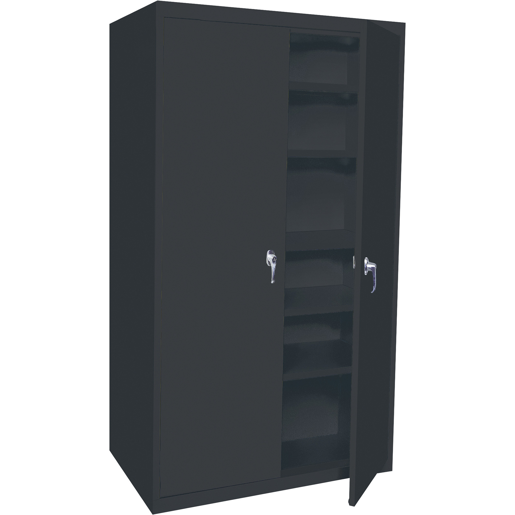 Storage Cabinet — Black, 3 Adjustable Shelves/2 Fixed Shelves, 36Inch W x 18Inch D x 78Inch H, Model - Steel Cabinets USA 5-7818-AF-B