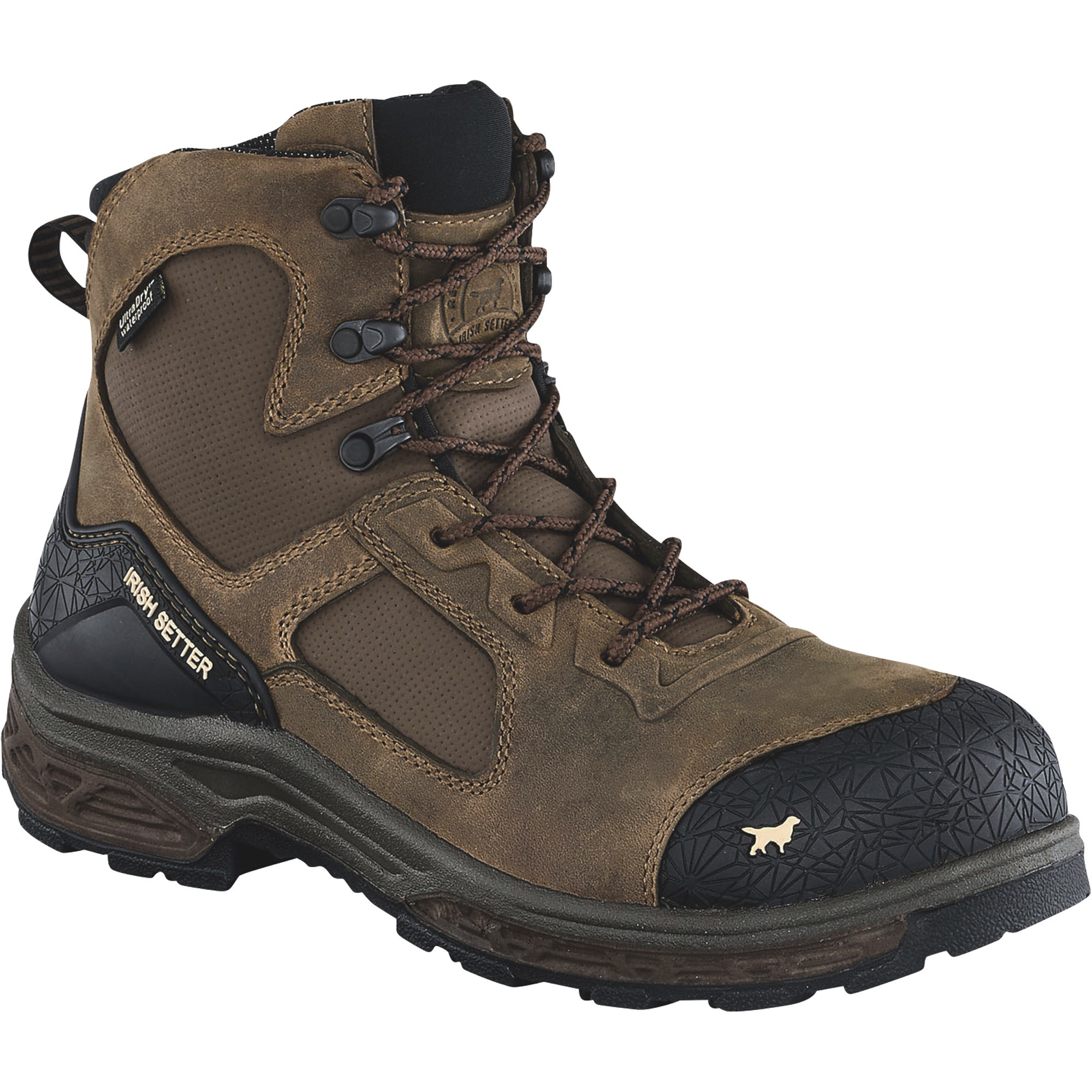 Irish Setter Men's 6Inch Kasota Waterproof Nano Carbon Composite Safety Toe, Side-Zip Work Boots, Brown, Size 9