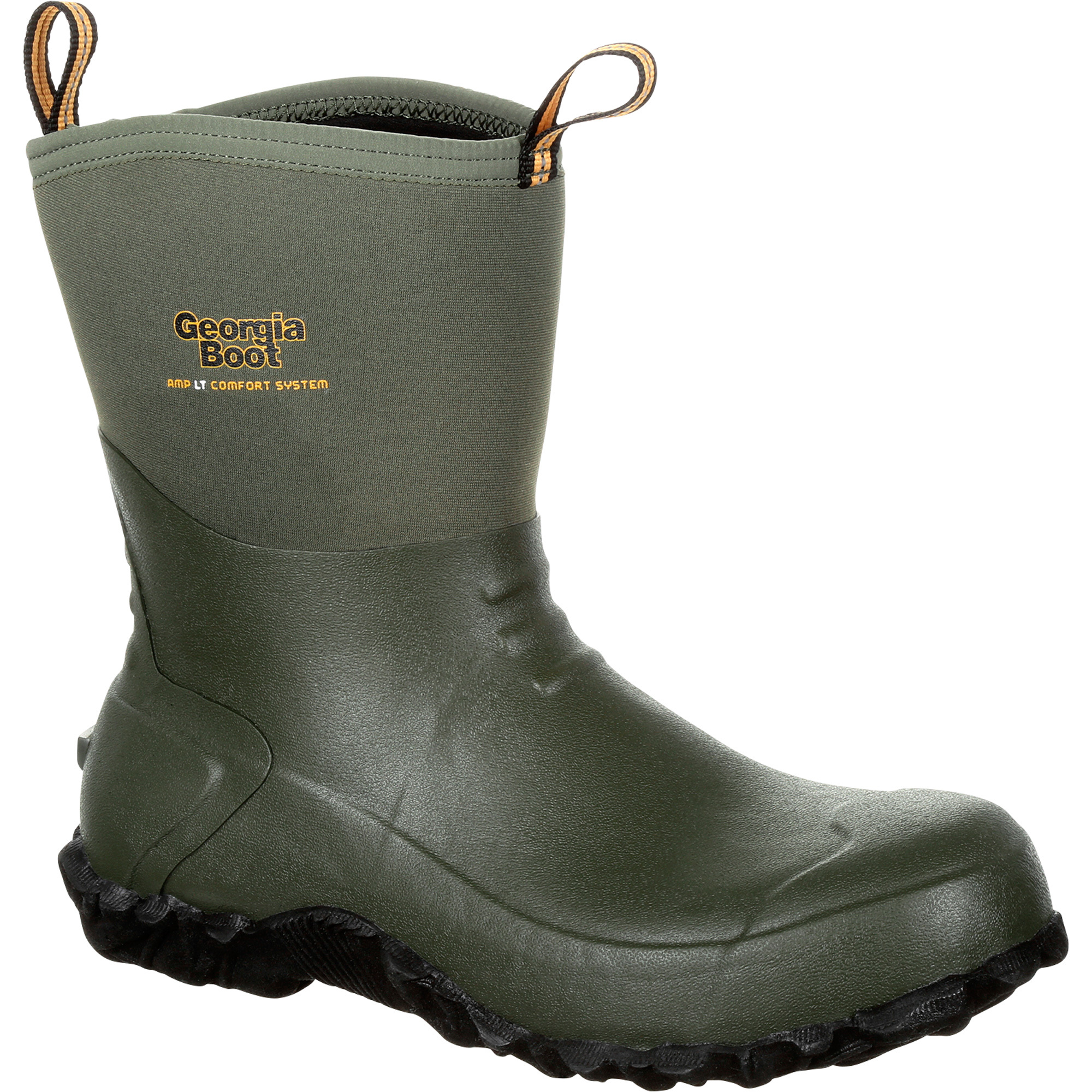 Georgia Men's 10Inch Waterproof Mid Rubber Boots â Green, Size 13, Model GB00231