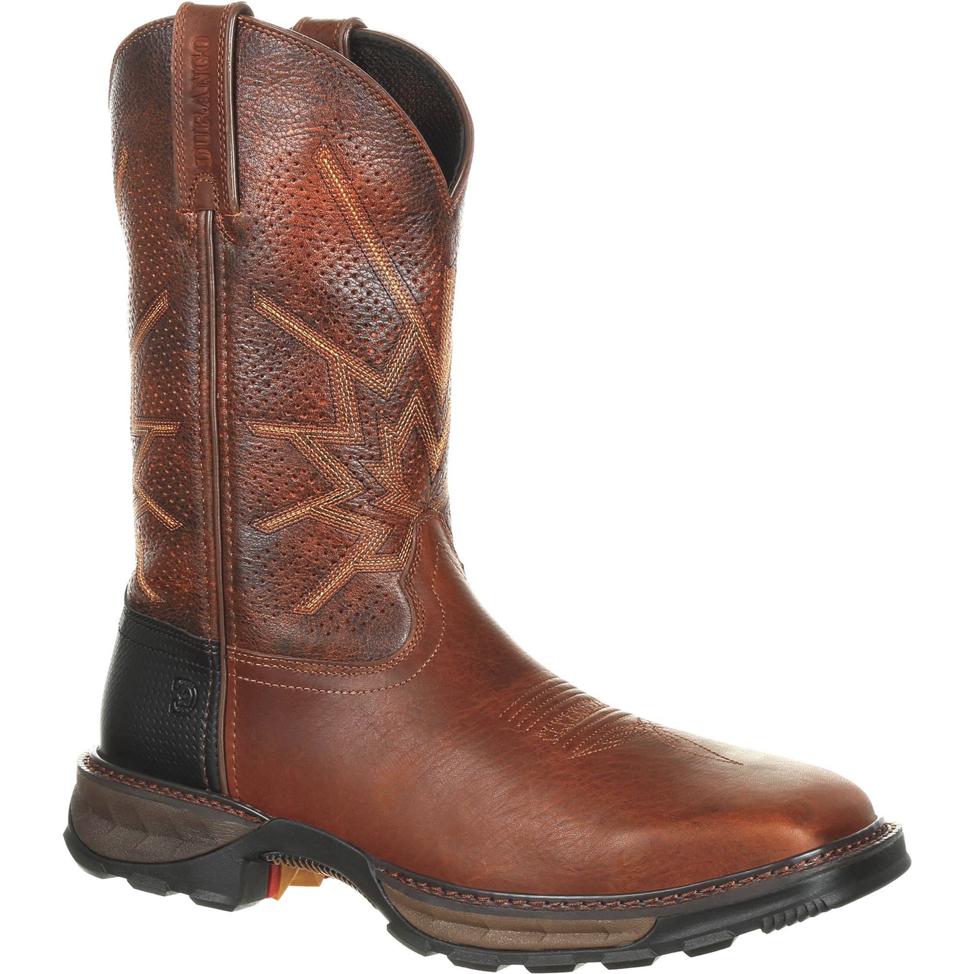 Durango Men's Maverick XP 11Inch Steel Toe Ventilated Pull-On Western Work Boots â Tobacco, Size 8 1/2 Wide, Model DDB0175