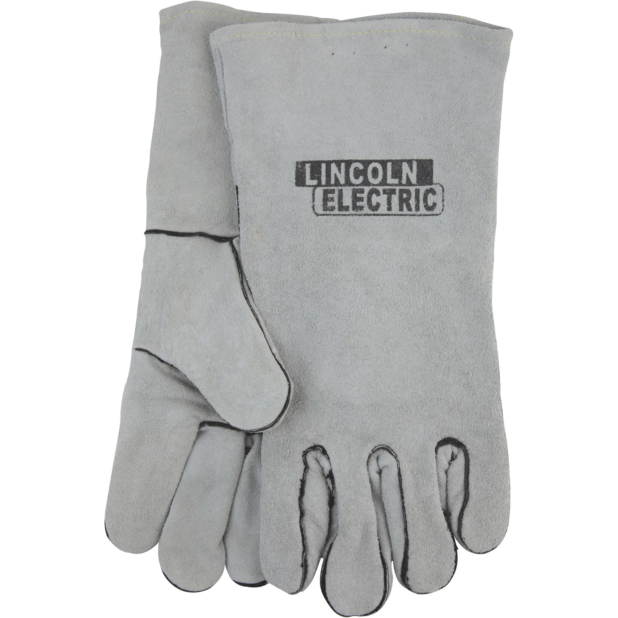 Cloth-Lined Leather Welding Gloves — Gray, One Size Fits Most, Model - Lincoln Electric KH641